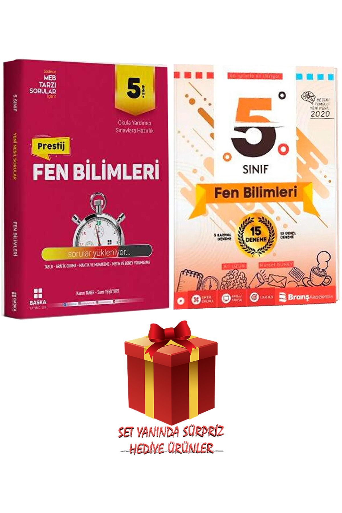 Başka Yayıncılık 5. Sınıf MEB Tarzı Sorular Prestij Fen Bilimleri Soru Bankası + Fen Bilimleri 15 Deneme + Hediye