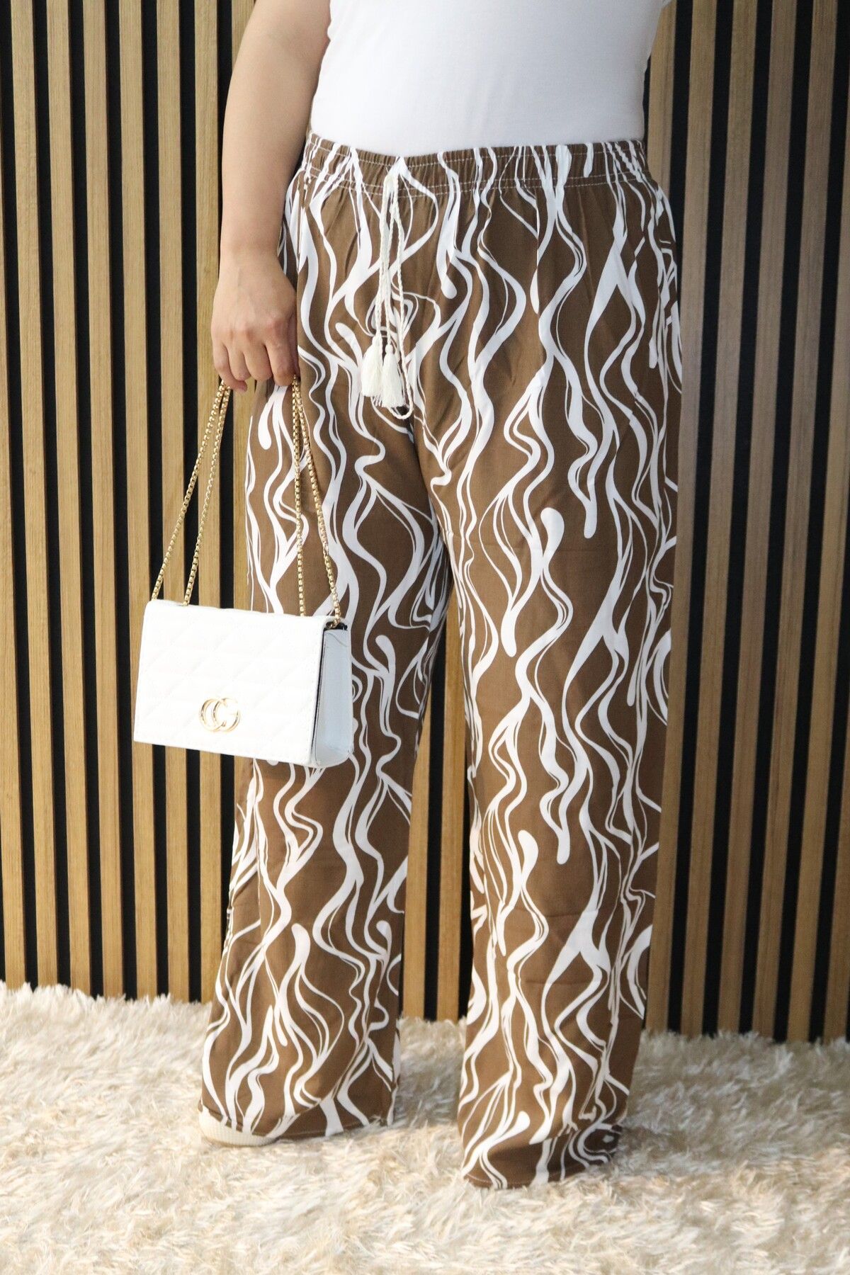MODA Renkli Dokuma Pantolon / Pantolon Etek