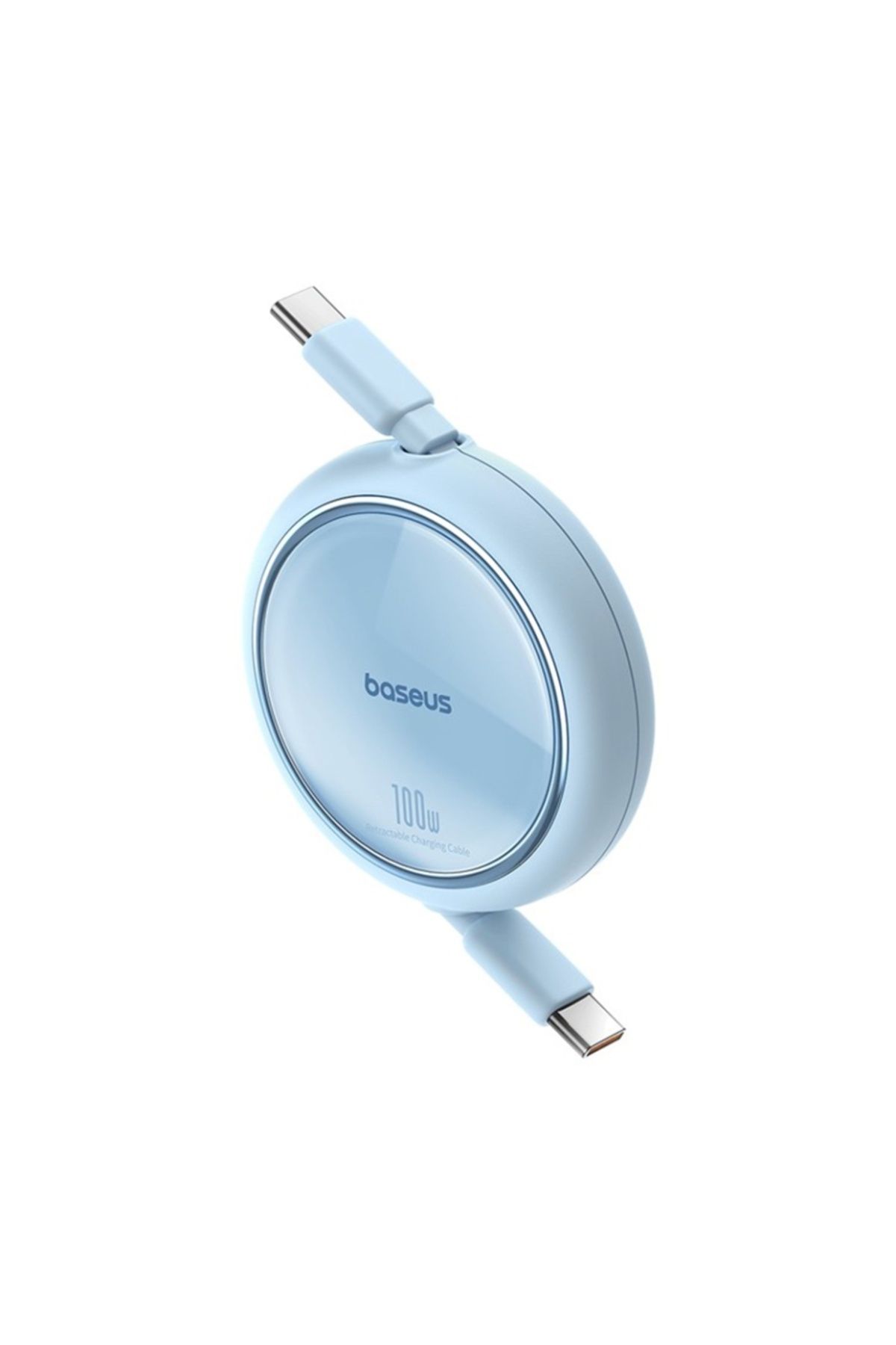 Baseus-Cablu de date retractabil Type-C la Type-C, 100W, 1m, Basues, Free2Draw Mini, Albastru 2