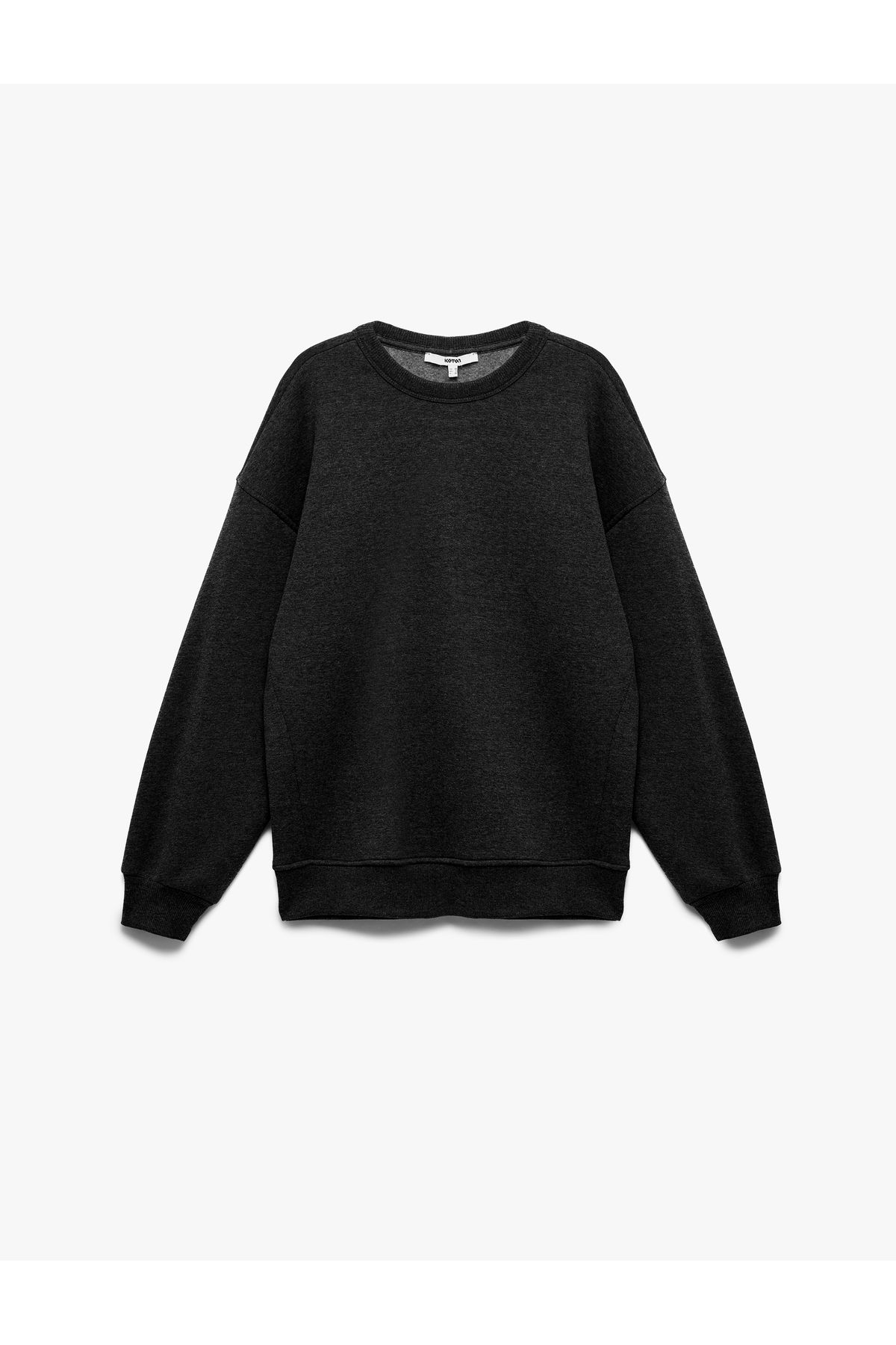 Koton Şardonlu Uzun Kollu Bisiklet Yaka Oversize Sweatshirt