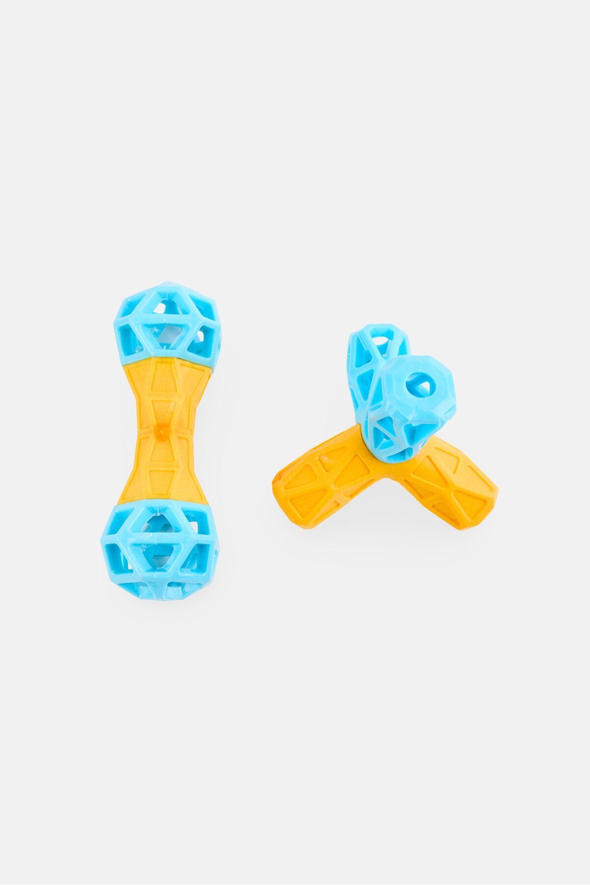 Posh Paws-2 Pieces Geometric Teether Dog Toy Set, Multicolor 3
