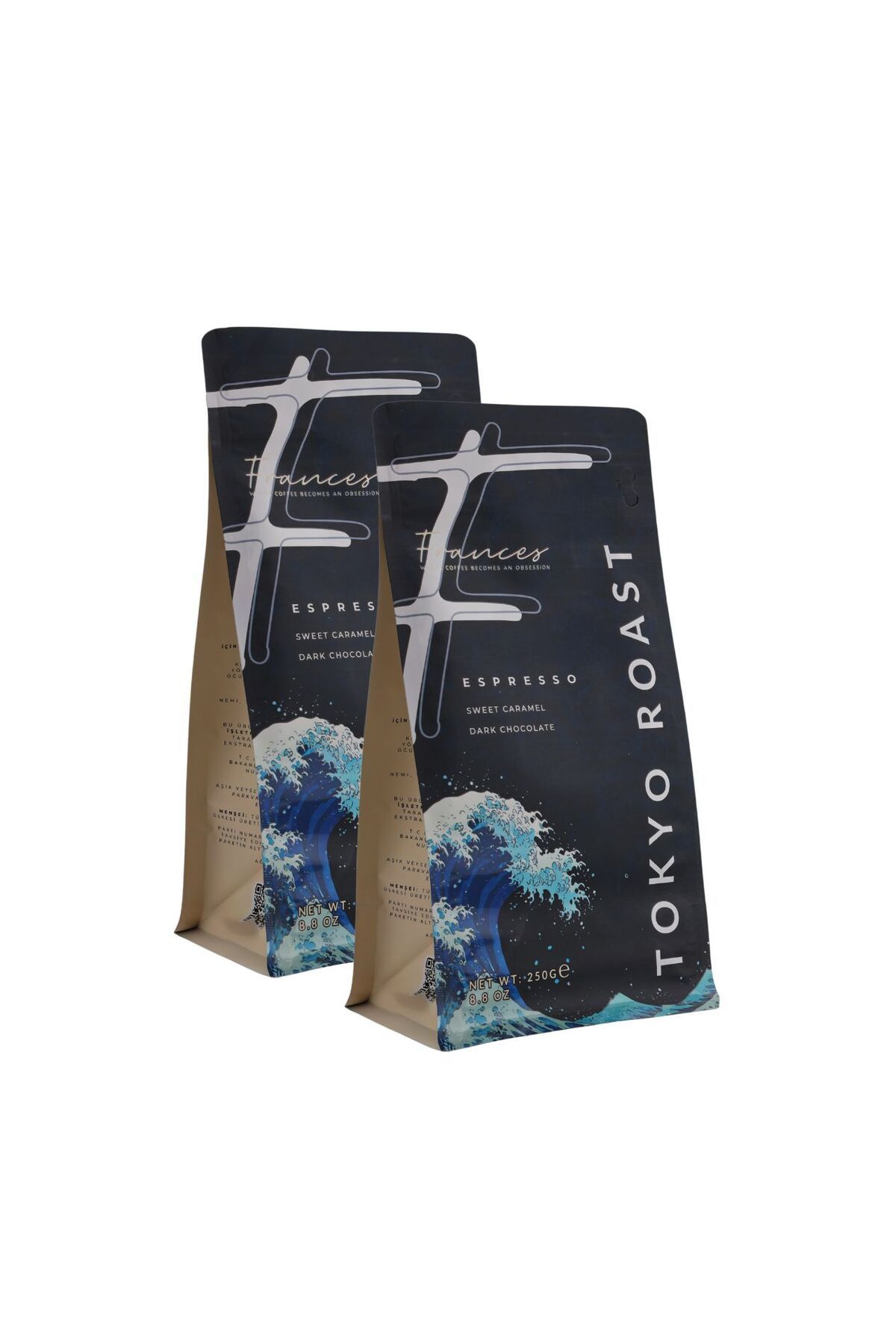 FRANCES Tokyo Roast Espresso Çekirdek Kahve | Filtre Kahve | 250g | Dark Roast | 2x250