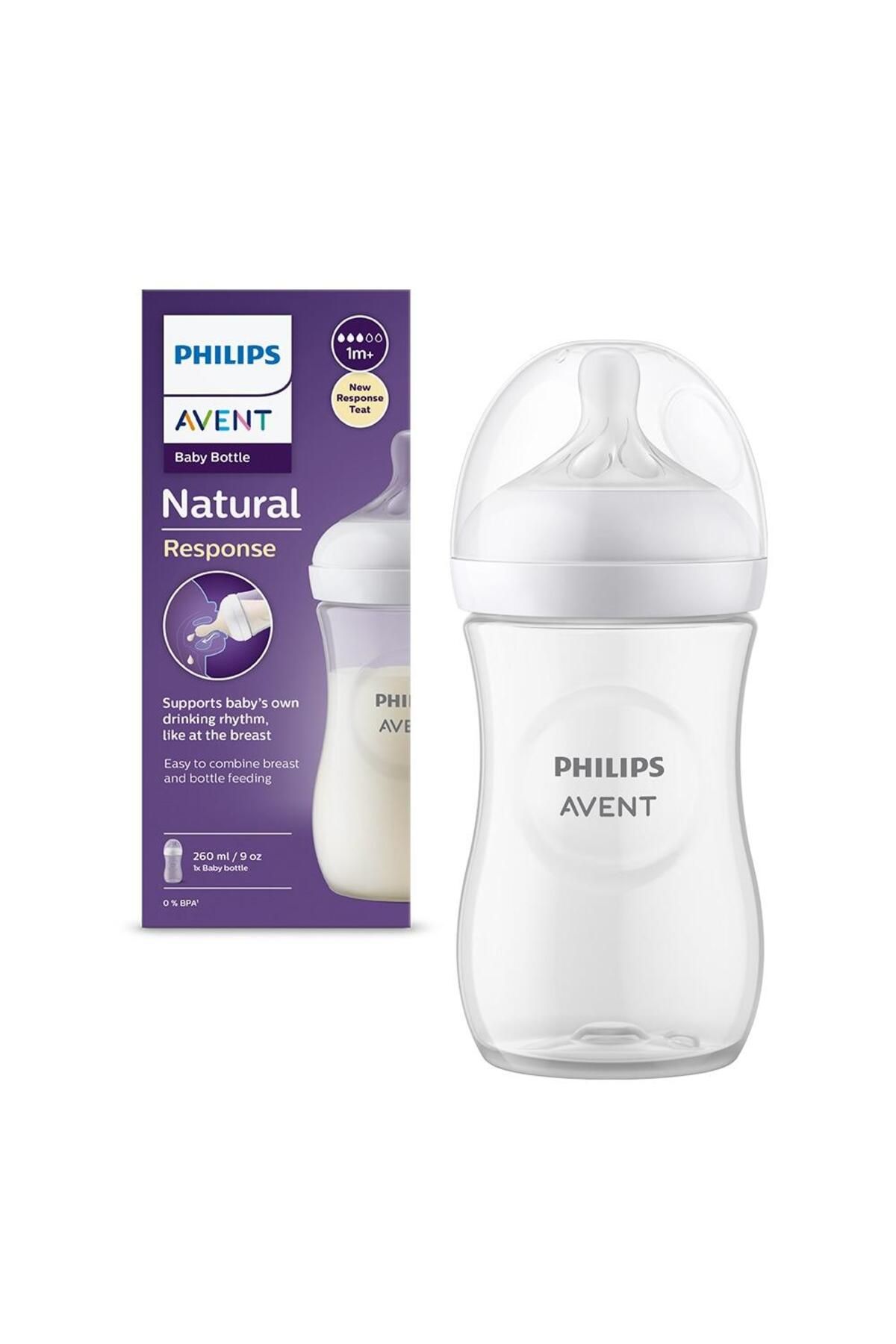 Philips Avent-Biberon Philips Avent SCY903/01, 260 ml,cu debit 3, tetina fara scurgeri, +1 luni 1