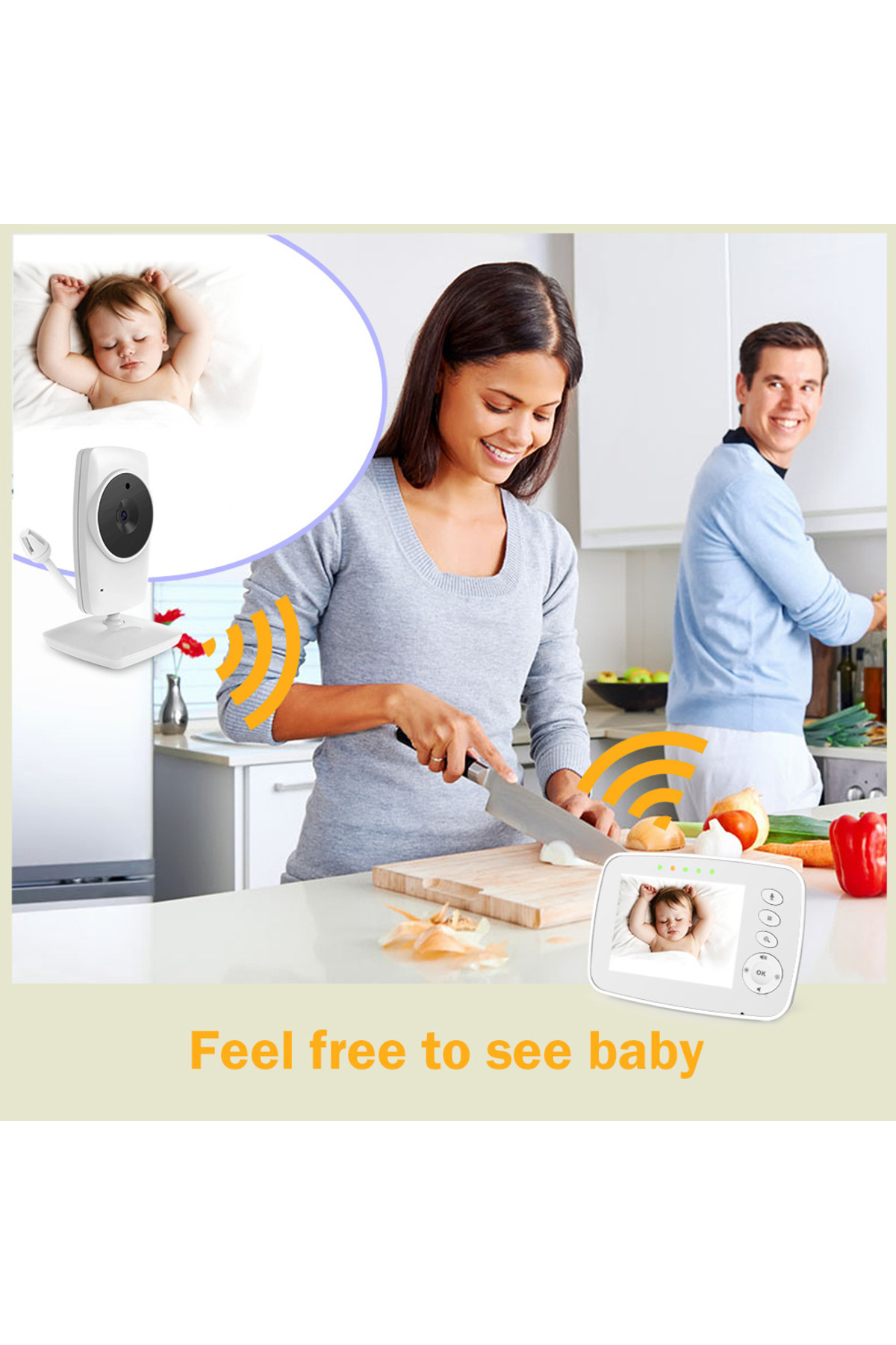 IDL-idealStore SuperCam Baby Video and Audio Monitoring System, 3.2 inch Screen, Two-way Communication 2