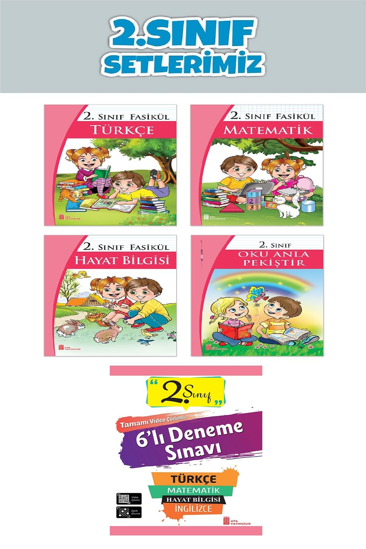 Ata Yayıncılık 2.Sınıf Konu Anlatımlı Fasikül Set(Türkçe-Matematik-Hayat Bilgisi-Oku Anla) + 6 lı Deneme Sınavı