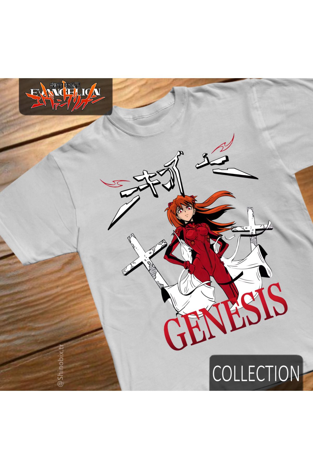 SHINOBIX Evangelion Neon Genesis Anime Asuka Langley Unit 02 Oversize Baskılı T-Shirt