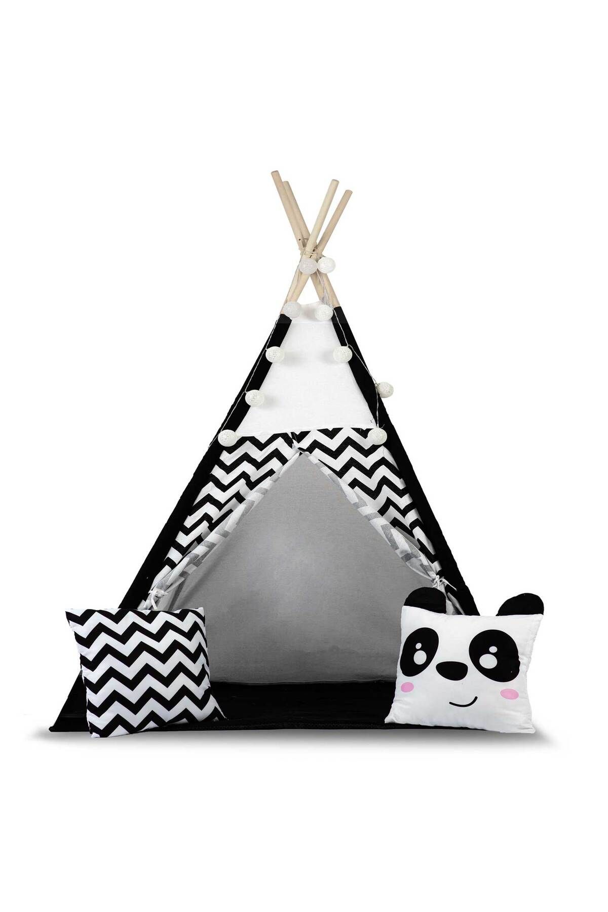 ideal STORE-idealStore TIPI Play Tent with Lights, Tipi model, Natural Cotton, with Cushions, Insulating Mat, Str 4