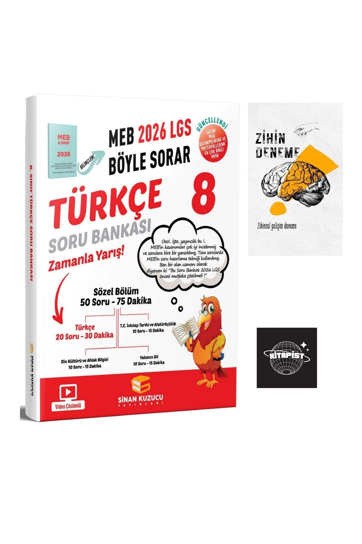 SİNAN KUZUCU YAYINLARI SİNAN KUZUCU 2026 MEB BÖYLE SORAR LGS TÜRKÇE SORU BANKASI +ZİHİN DENEME-KP228