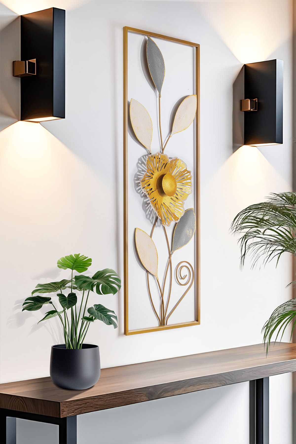 ENZODEKOR Zo Orchid Metal Duvar Tablosu, Ev Ofis Duvar Panosu