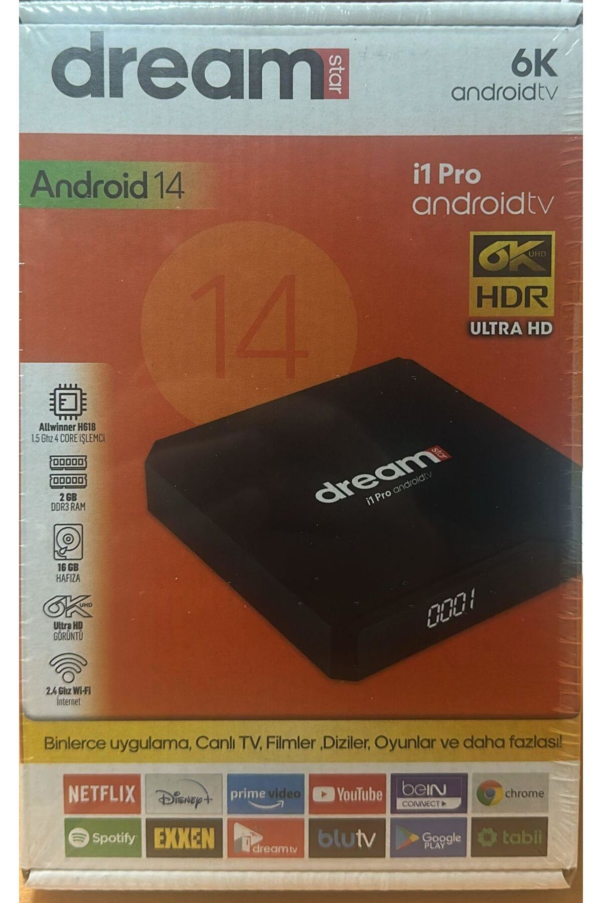 Bolsat DREAMSTAR İ1 Pro ANDROID BOX 2GBRAM 16GB HAFIZA Wifi 6K