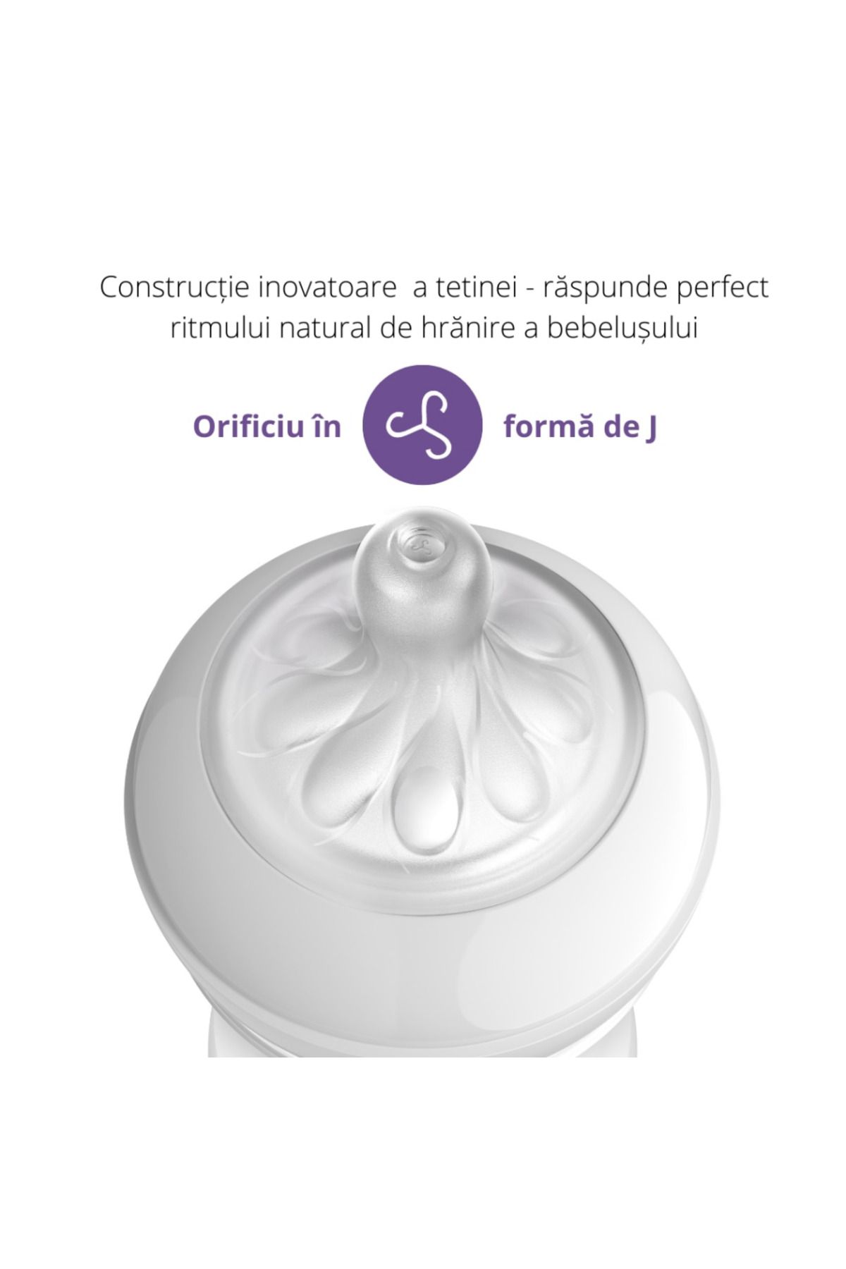 Philips Avent-Biberon Philips Avent SCY903/01, 260 ml,cu debit 3, tetina fara scurgeri, +1 luni 2