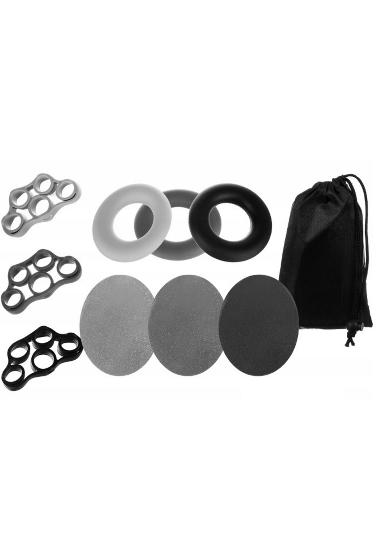 ideal STORE-Set of 9 idealSTORE Hand/Wrist Exercise Bands, Includes 3 Rubber Finger Bands, 3 Bi 1