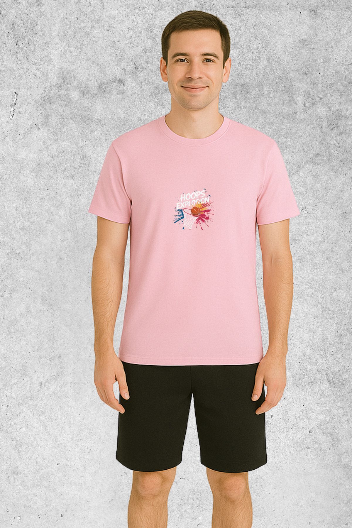 MOLICO BASİC unisex sıfır yaka kısa kollu BASKETBOL BASKILI TSHİRT