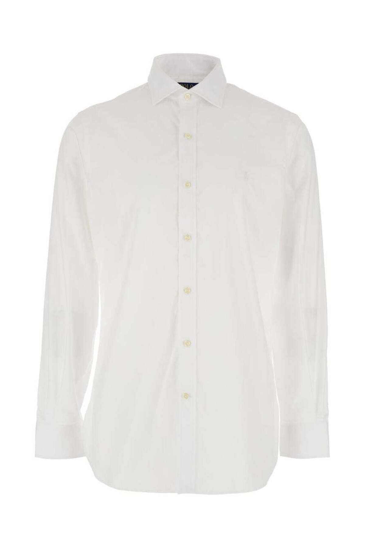 Tシャツ・カットソー Ralph Lauren DRESS SHIRT LONG SLEEVE (712 870507 001 WHITE) POLO RALPH LAUREN Men Long Sleeve Pony Logo T-Shirt