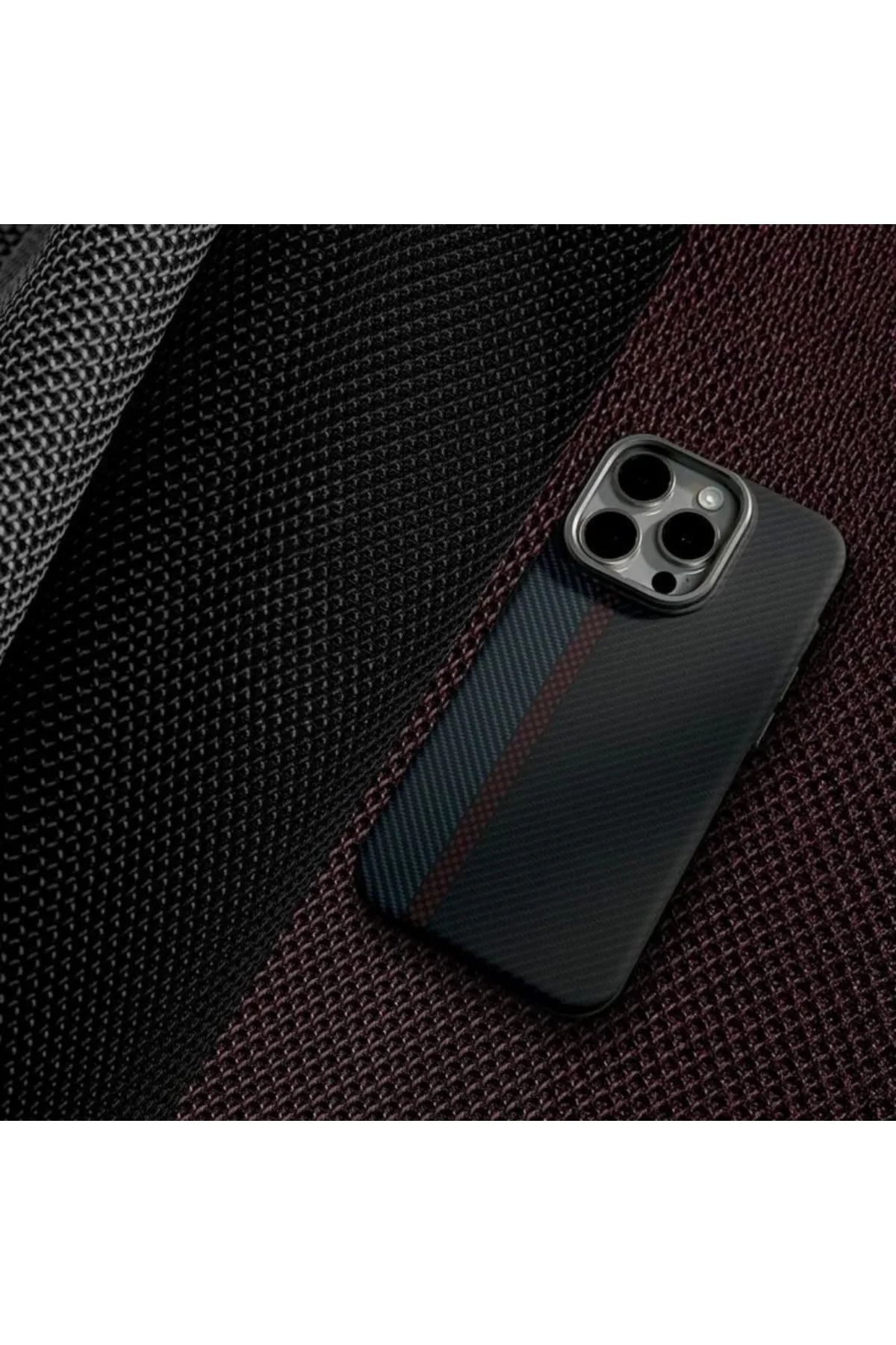 nexnova Apple İphone 14 Pro Uyumlu Lux Carbon Fiber Magsafe Metal Kılıf Ultra Hafif İnce Manyetik Kapak