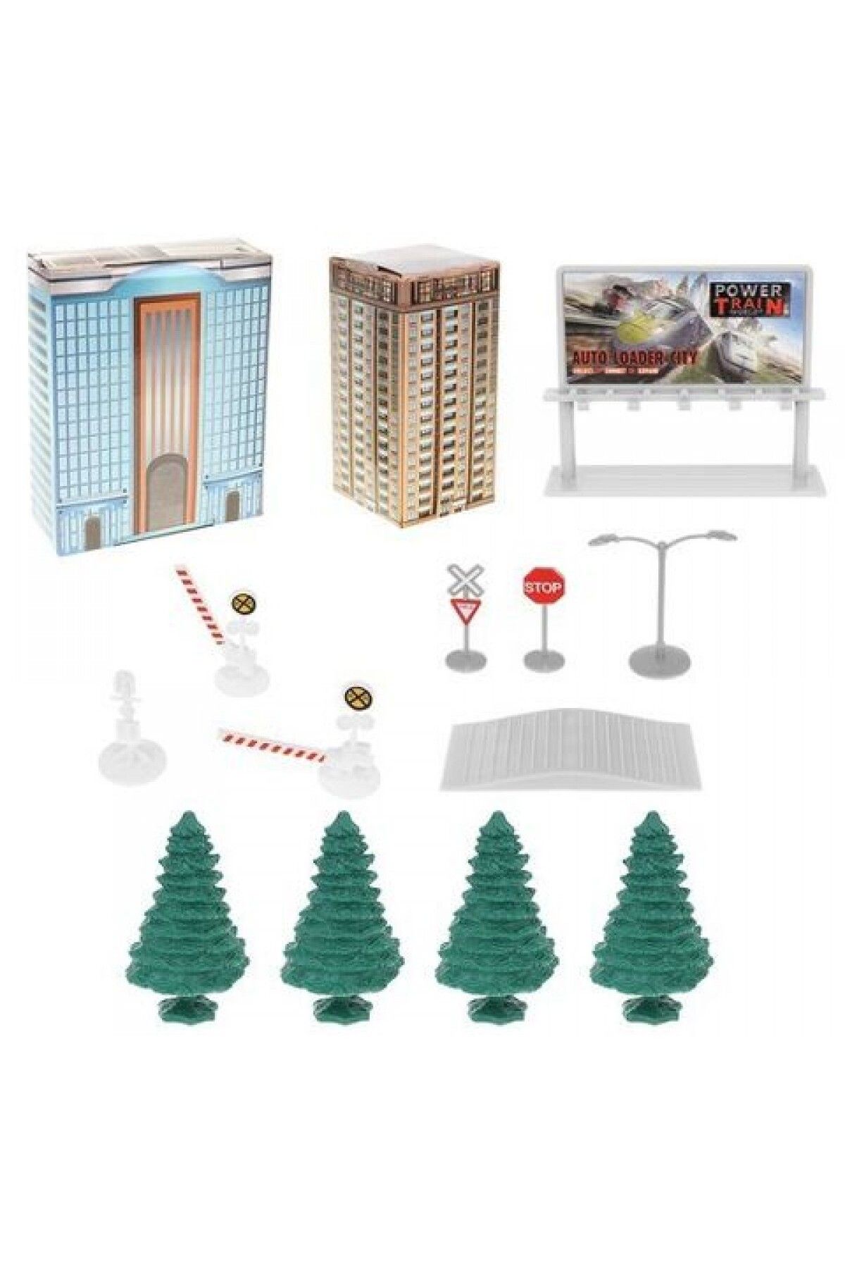 ideal STORE-Electric circuit TRAIN TOY IdealStore- Size 9 m Includes 5 buildings, bridge with tunnels, 43 pieces as 7