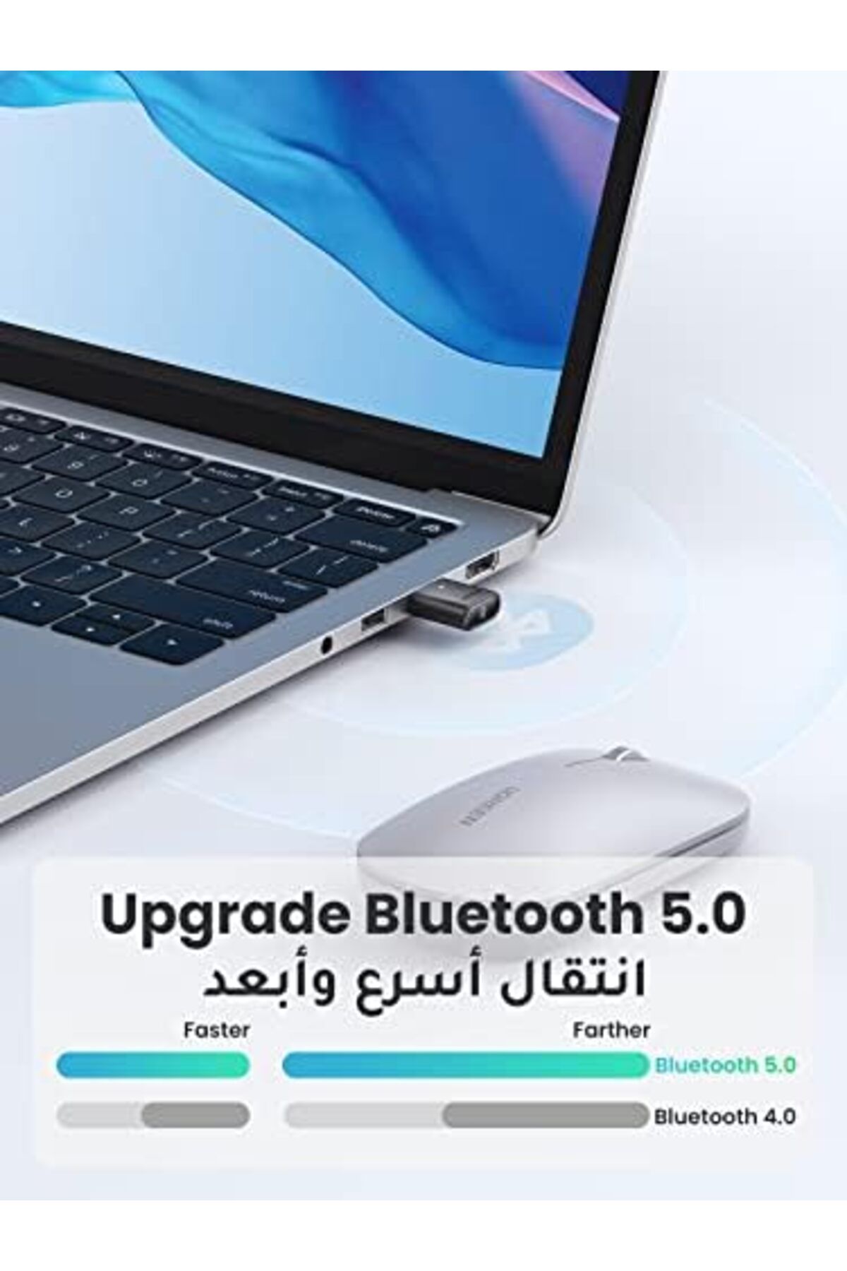 Ugreen-UGREEN Bluetooth 5.0 Adapter for PC, Plug and Play Dongle USB Bluetooth Receiver & Transmitter for W 4