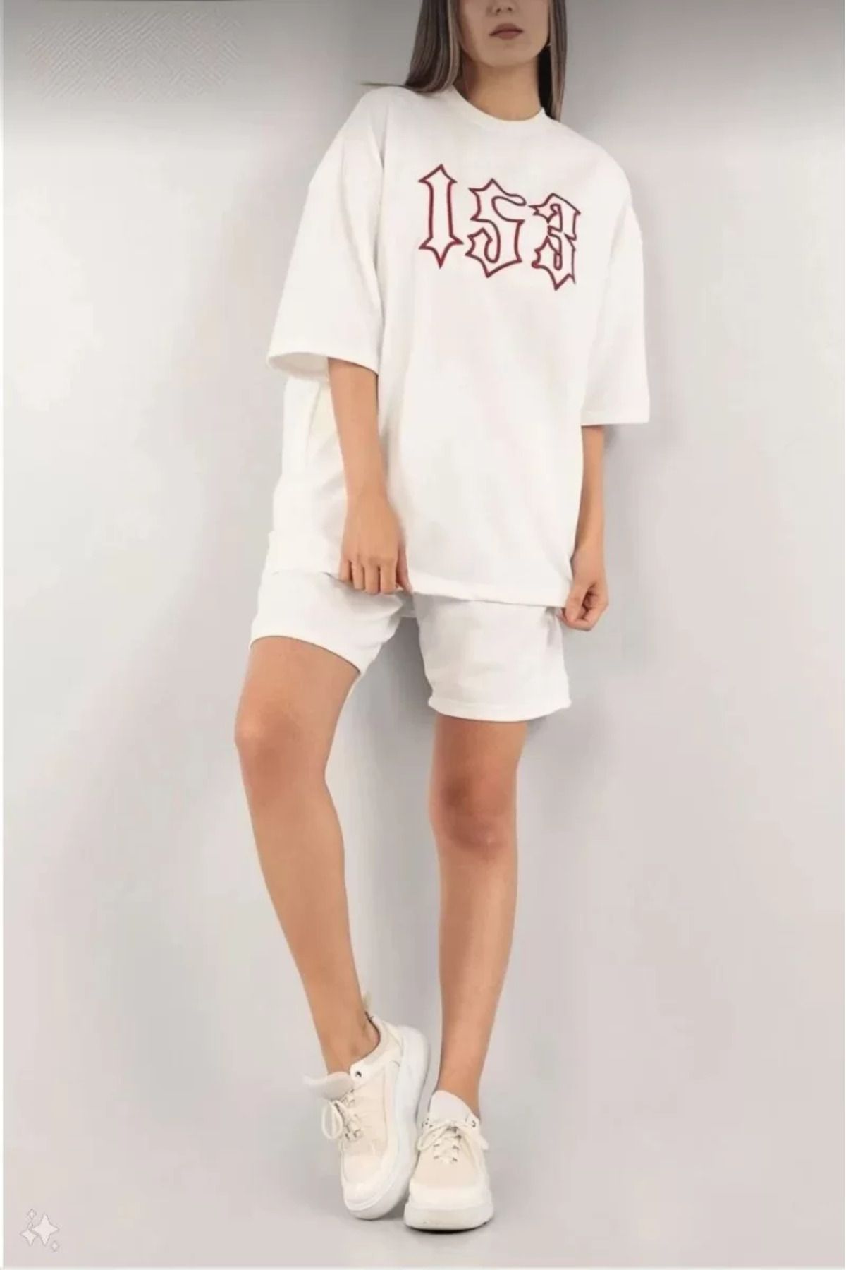 ruum fashions Unisex Nakış İşlemeli Şort Takım