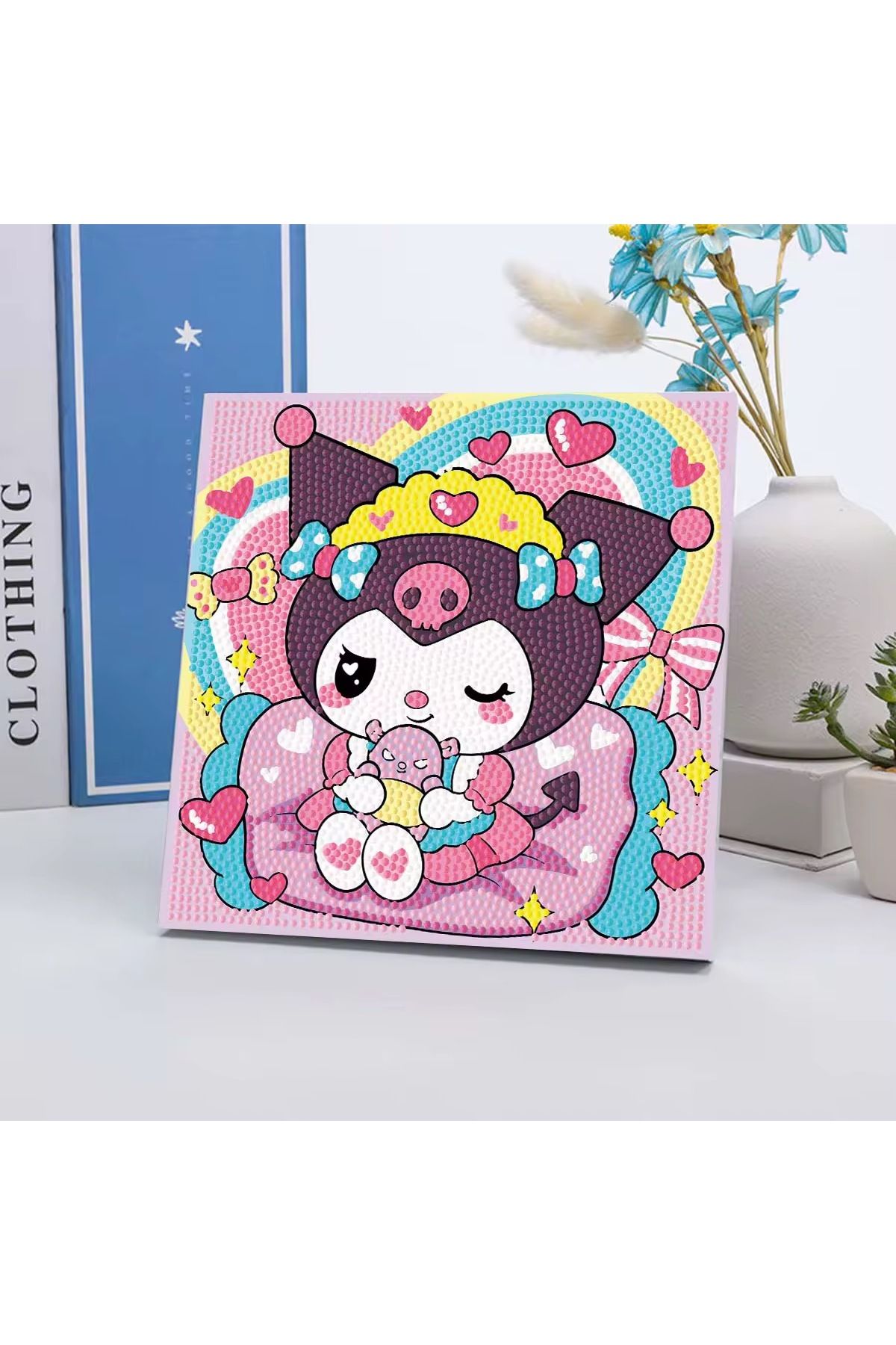 synshop Kuromi Kuromili Elmas Mozaik Kendin Yap Dıy Boyama Seti Boncuklu Taşlı Tablo Tuval Taşlama