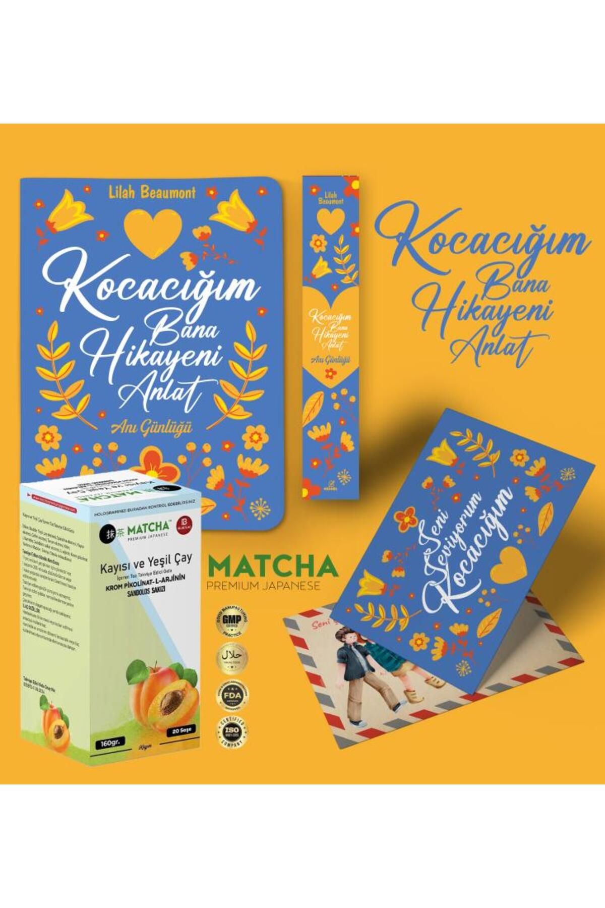 nesnel yayınlar Kocacığım Bana Hikayeni Anlat Ayraç Kartpostal - Kayısı Matcha Çayı