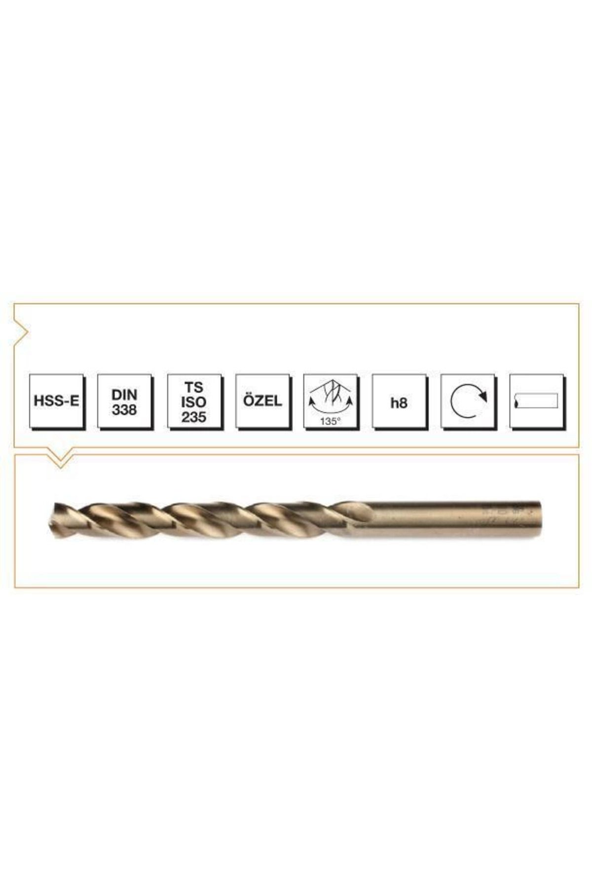 adden Makina Takım HSS-E Altın Seri İnox Delme Matkap Ucu 3 mm