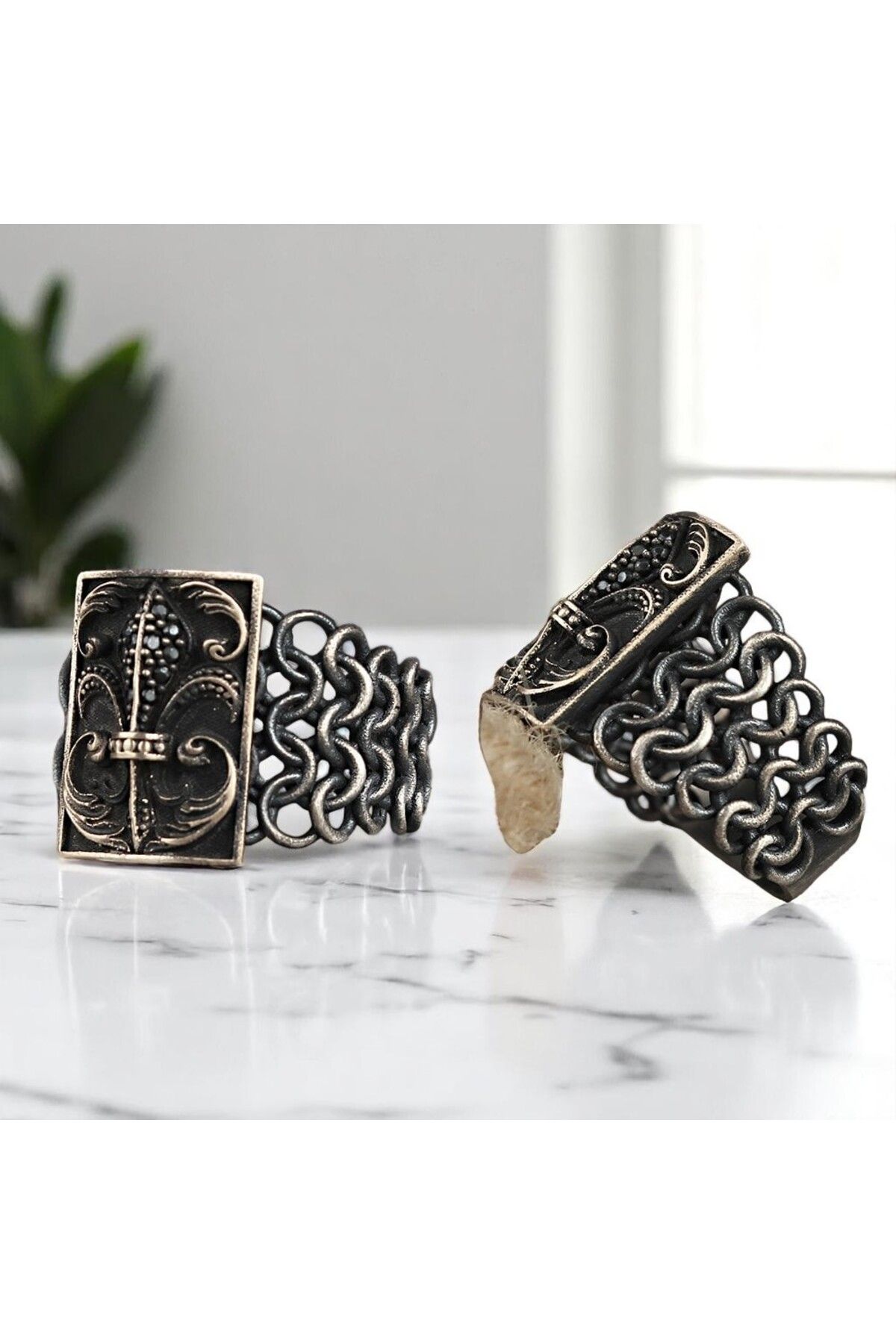 Asteria Jewelry Örme Model Eskitme Gümüş Yüzük