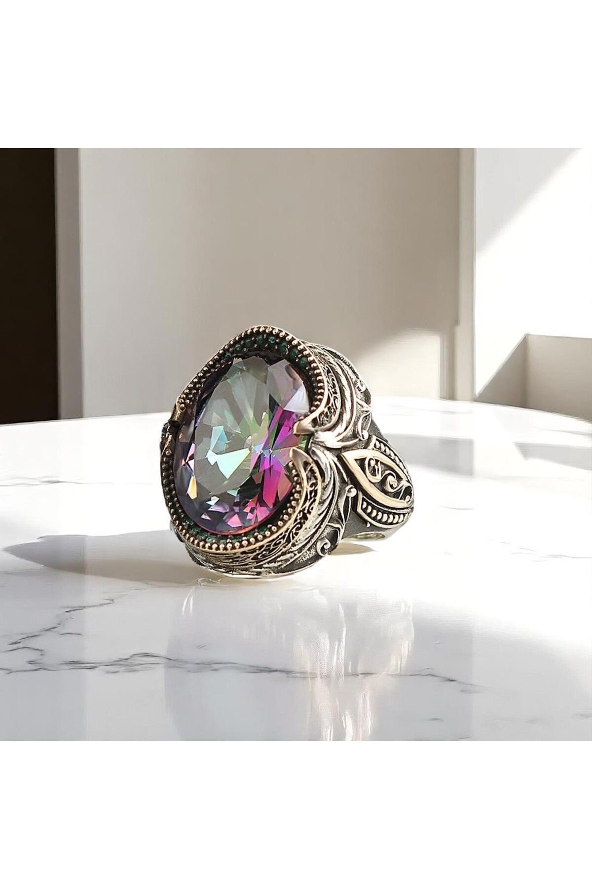 Asteria Jewelry Mistik Topaz Taşlı Gümüş Yüzük