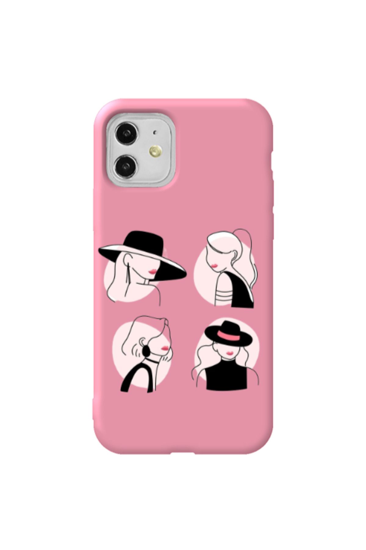 Cach Cach Apple iPhone 11 4 Kadın Pembe Renkli Silikon Telefon Kılıfı
