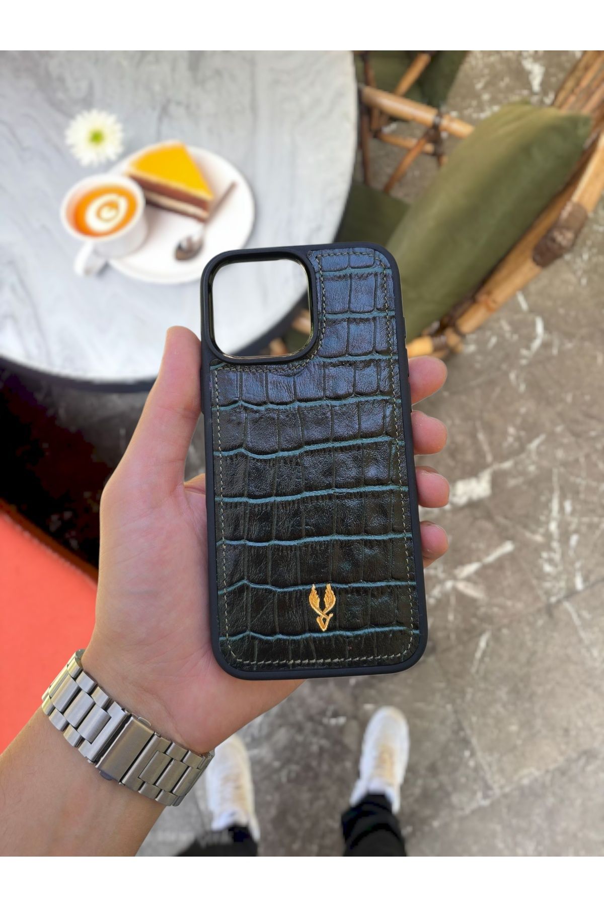 VİSSO Hakiki Deri İPHONE Telefon Kılıfı Kişiye Özel İsim Baskılı Kadın Erkek İPHONE 15 PLUS UYUMLU