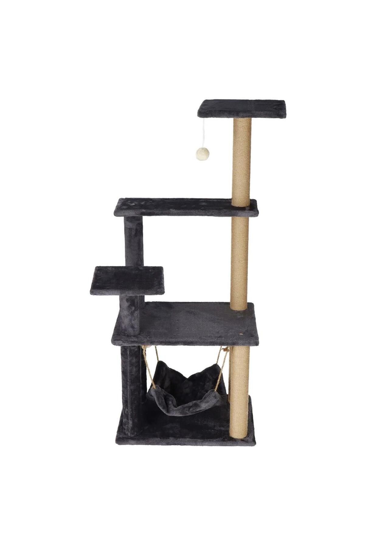 SERSIMO-Cat play set, with scratching post, hammock, ball, 121cm, graphite 1