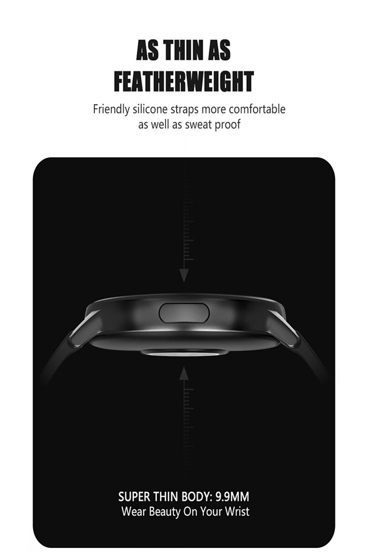 ideal STORE-Ceas SmartWatch GoFit idealStore, Ecran Full Touch 1.3 inch, Rezistent la Apa IP68, Bluetooth, Monit 5