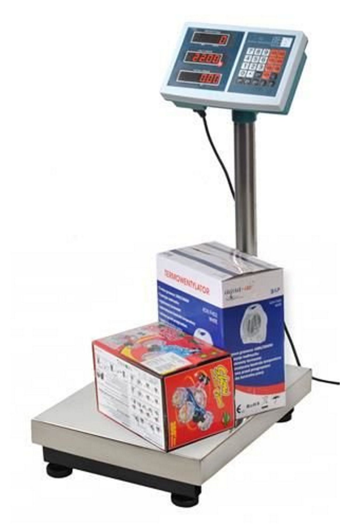 ideal STORE-idealSTORE Electronic Scale, Illuminated LCD DISPLAY, Dimensions 65 x 30 x 40 cm, Adjustable Feet, 8