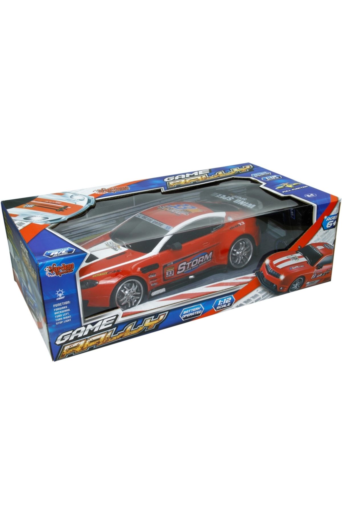 Vardem Şarjlı Işıklı Power Racing Car - Güç Yarış Arabası 1:12 Ralli Arabası , 41 cm Kutulu