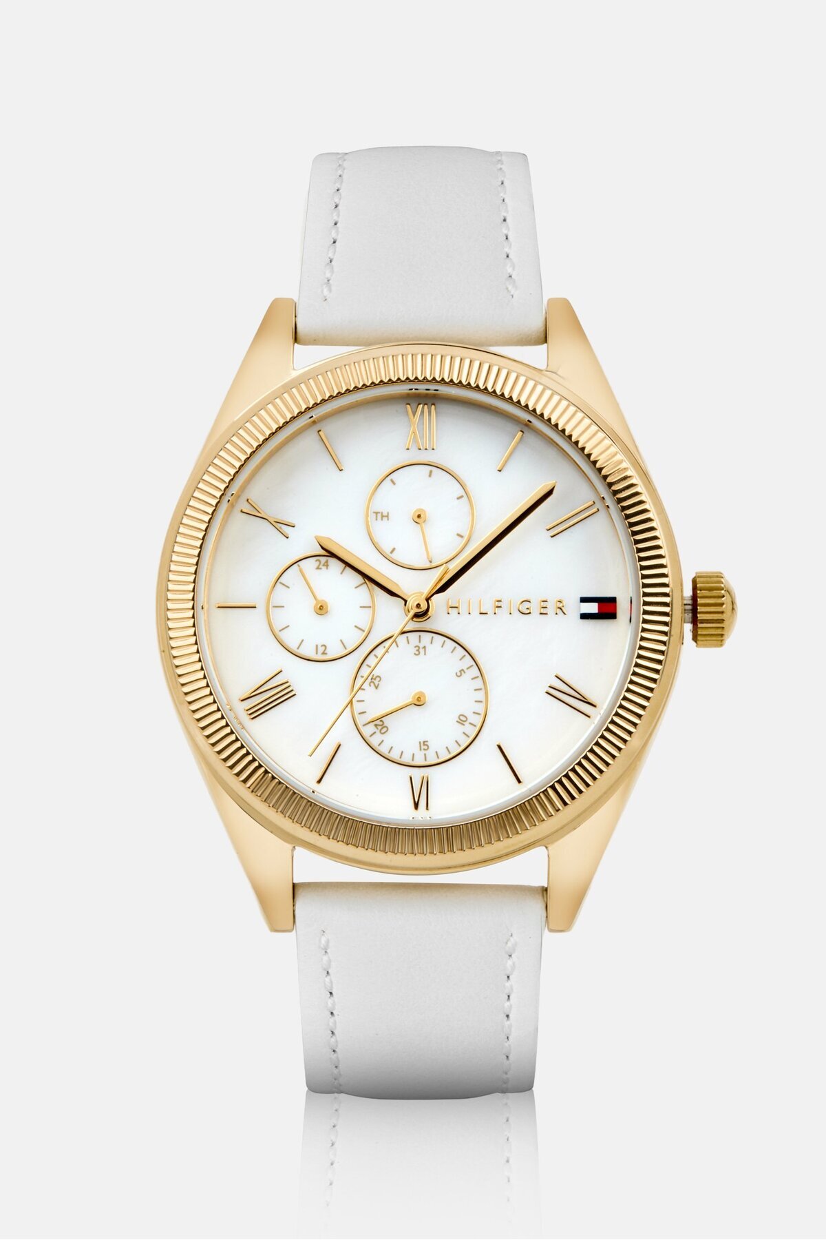 Tommy Hilfiger-Women 1782594 Leather Watch 34 mm, White 1