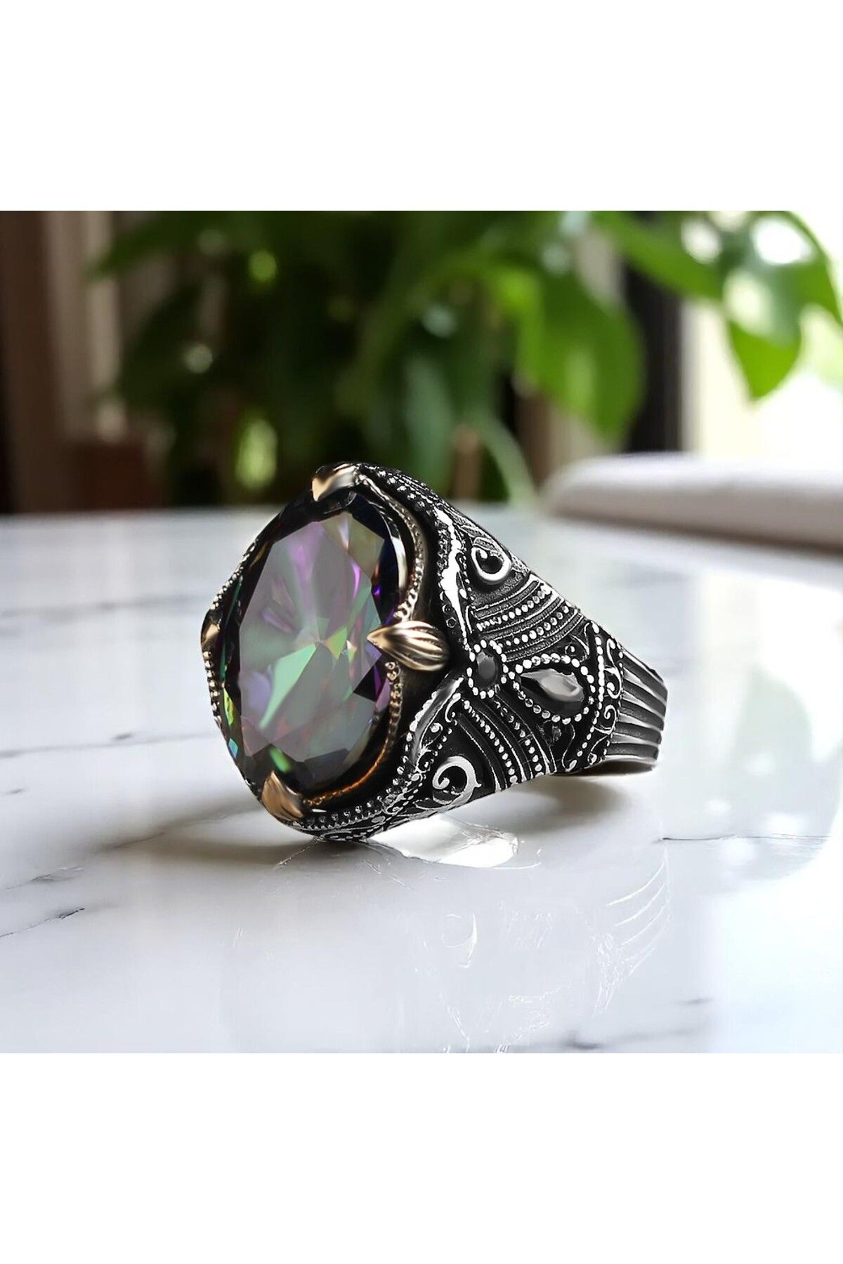Asteria Jewelry Mistik Topaz Taşlı Gümüş Yüzük
