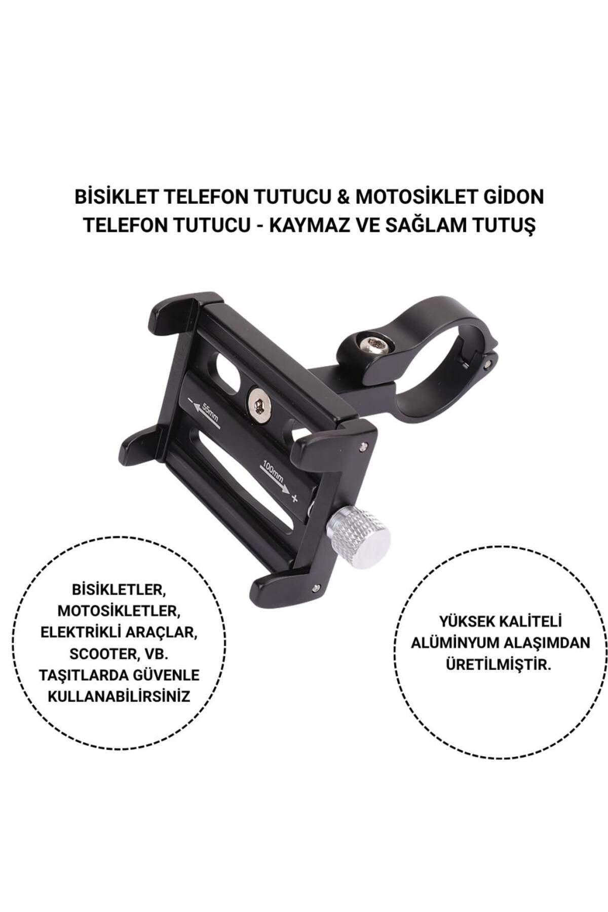 coofbe Güçlendirilmiş Alüminyum Ayarlanabilir Gidon Bağlantılı Motosiklet Telefon Tutucu Gidon Telef