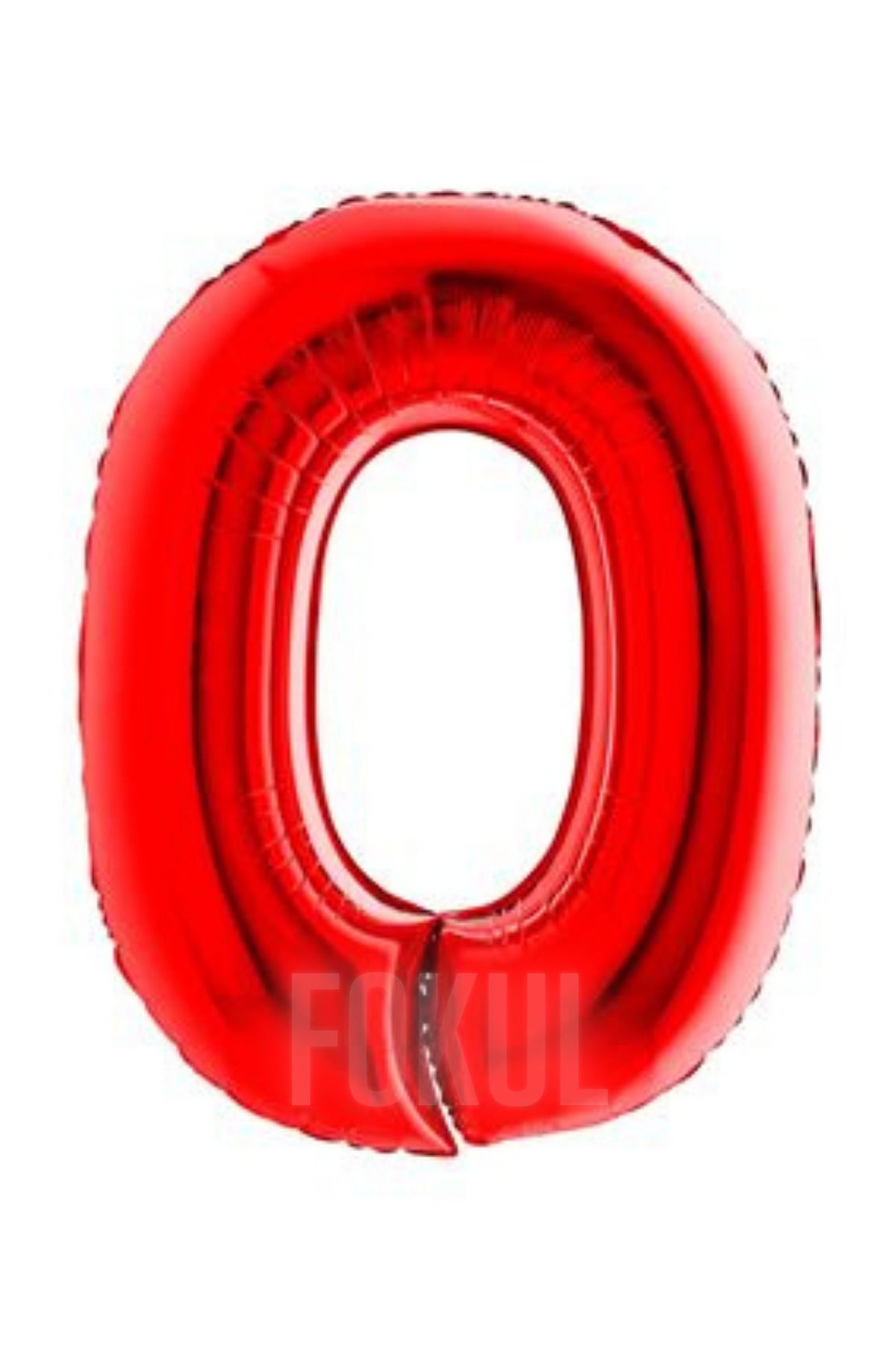 FOKUL Folyo Balon Kırmızı Renk 100 Cm 40 Inç 0 Yaş Büyük Rakam Folyo Yaş Balonu Hava Ve Helyum Uyumlu