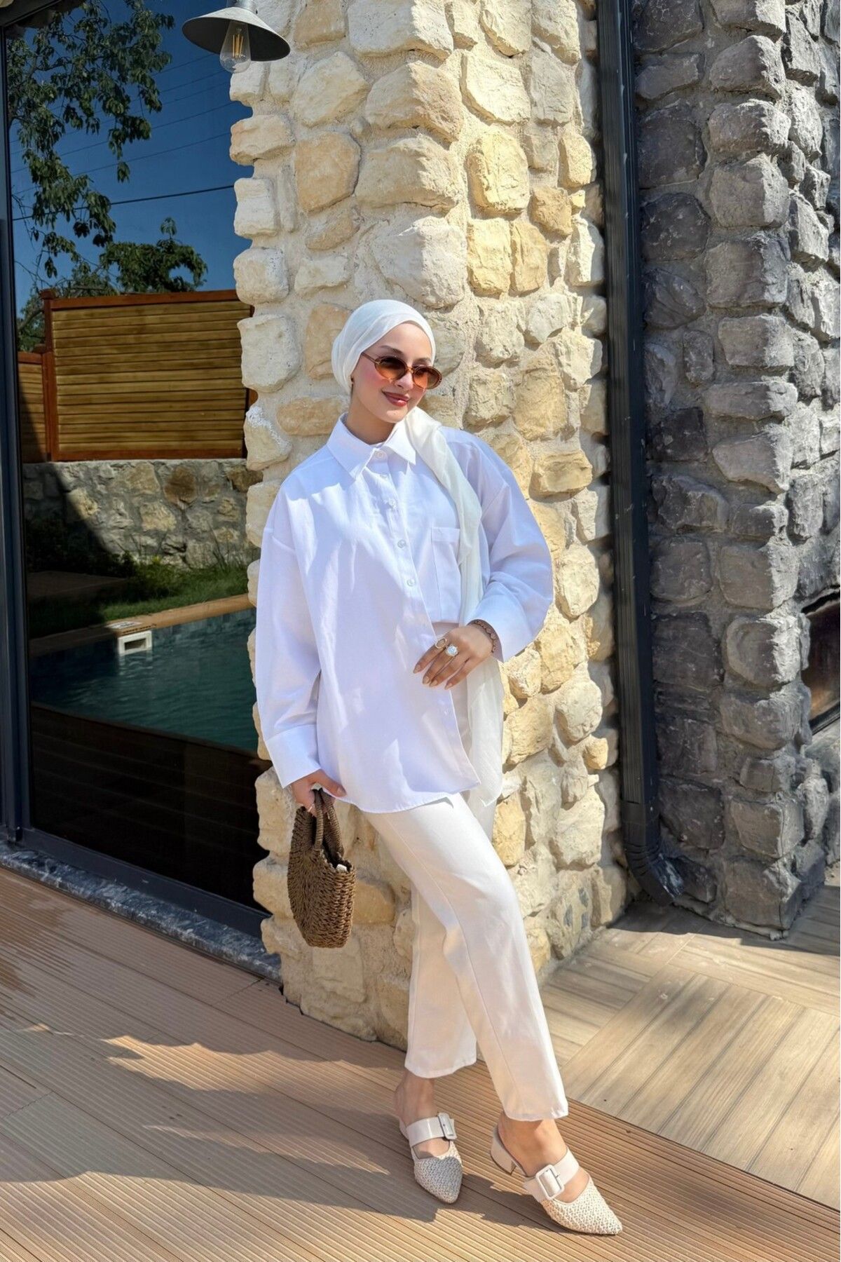 lurex moda Büyük Beden Tek Cepli Gömlek