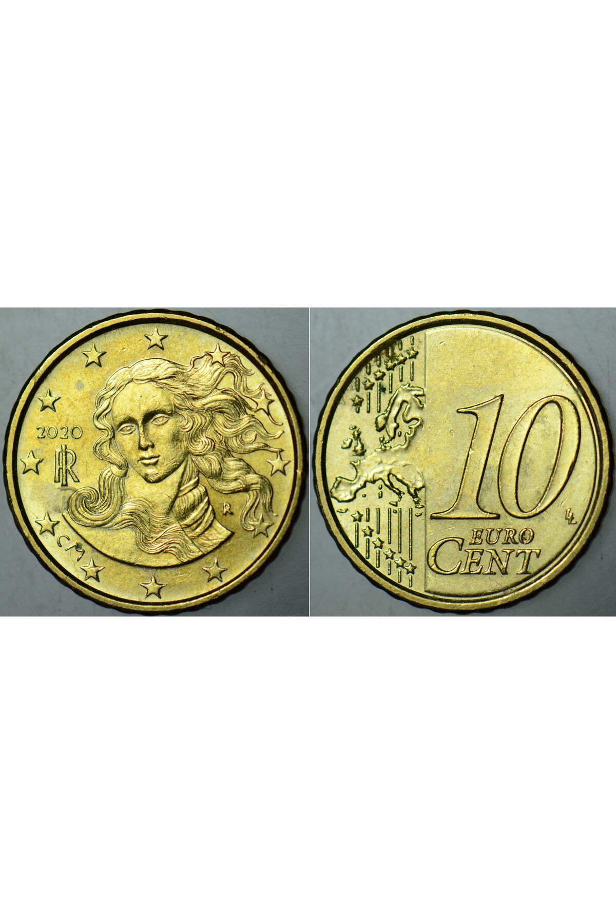 Banknoting İTALYA 10 EURO CENT 2020 BOTİCELLİ-VENÜS TEMALI. ÇİLALTI+ KONDİSYON.