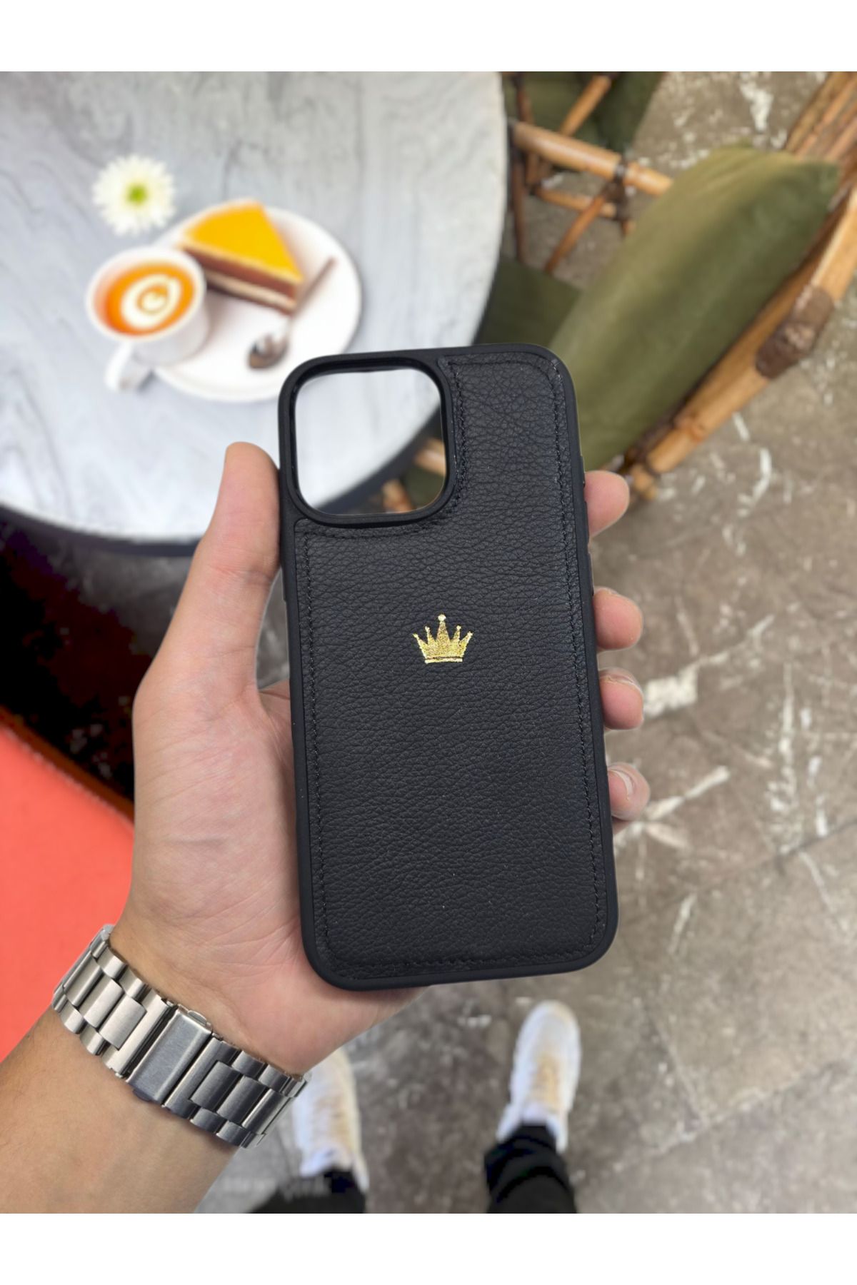 VİSSO Hakiki Deri İPHONE Telefon Kılıfı Kişiye Özel İsim Baskılı Kadın Erkek İPHONE 15 PLUS UYUMLU