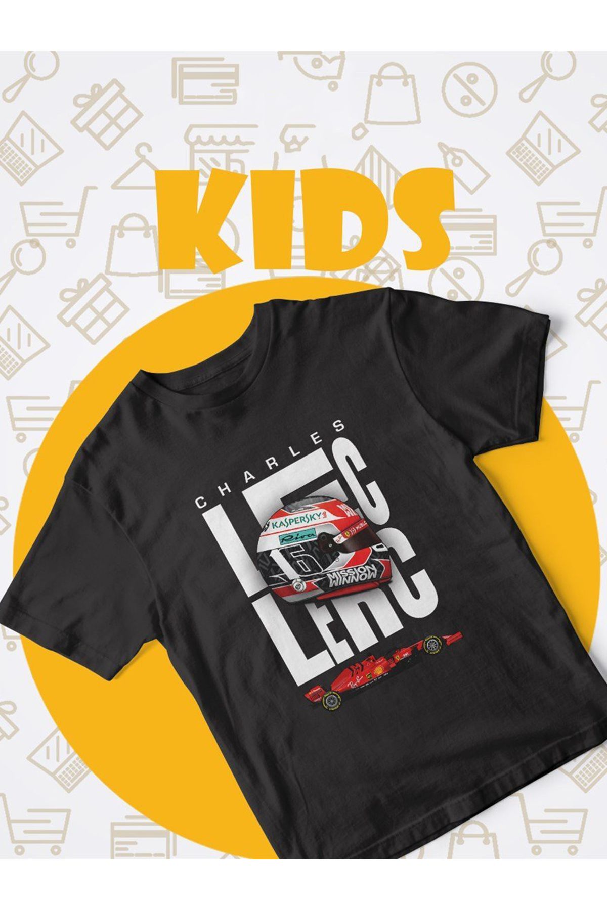 FNBX Charles Leclerc Kask T-Shirt Çocuk