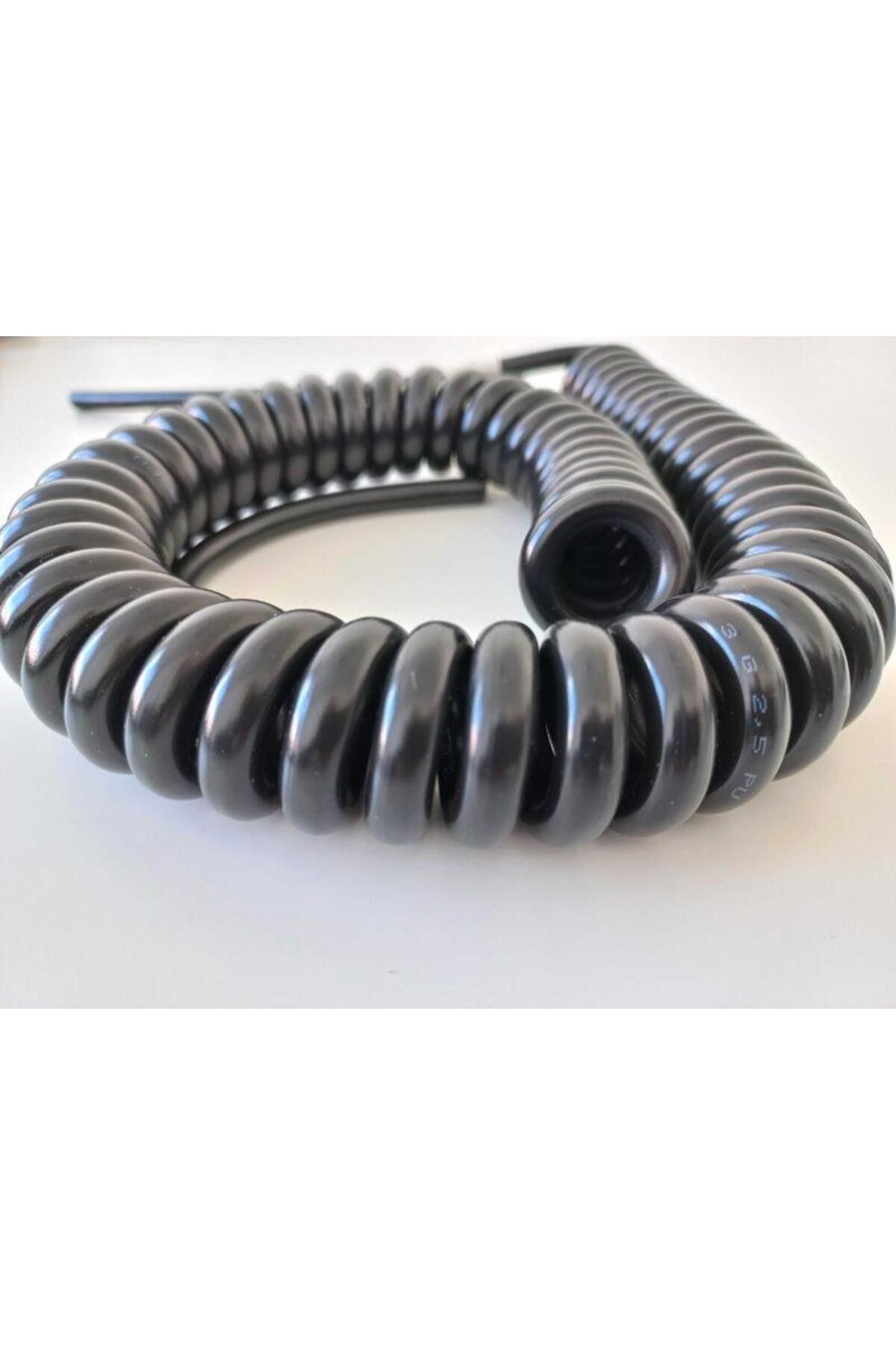 Mykablo 3x2.5 mm Ucu Açık Siyah Spiral Elektrik Kablosu 4 Metre