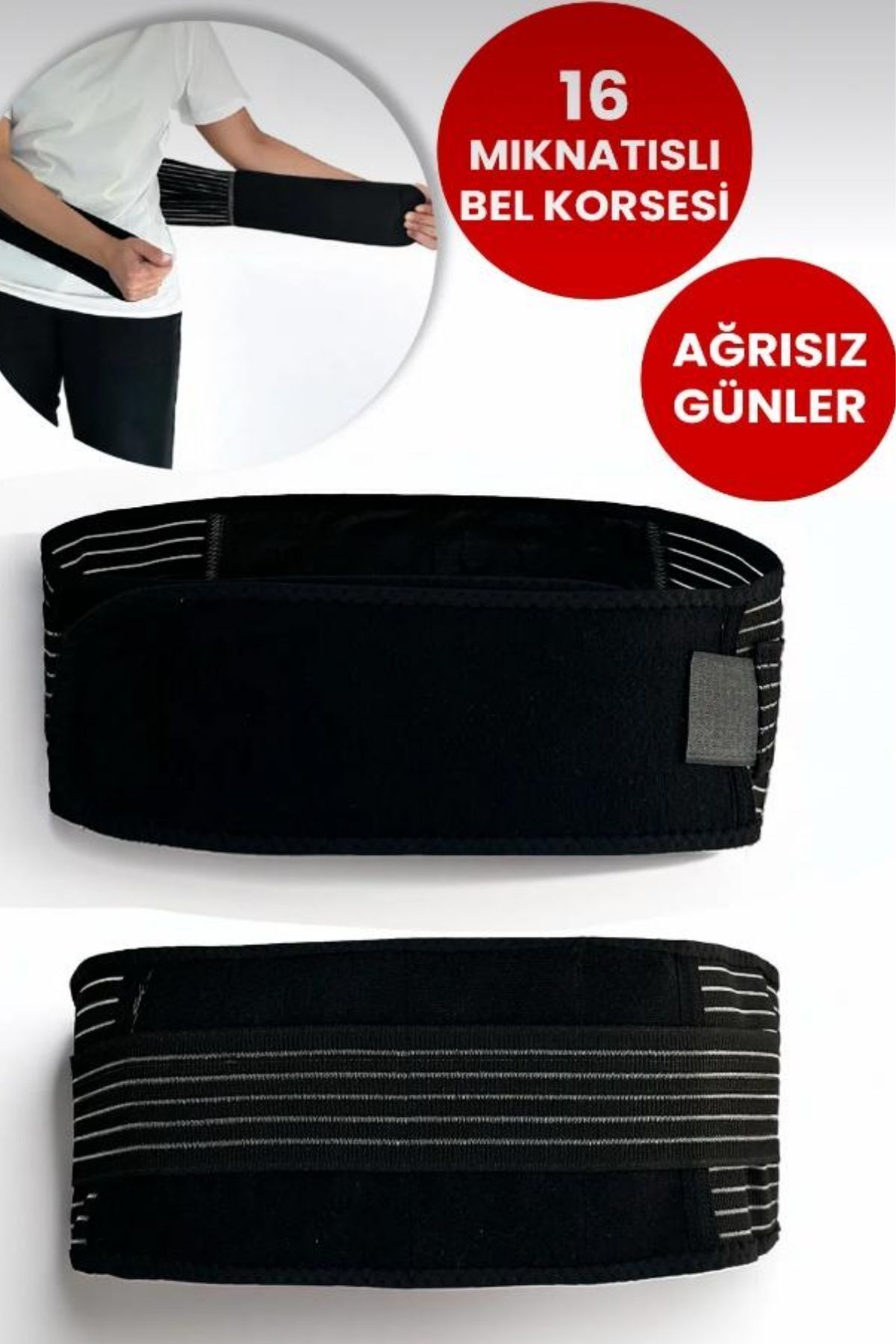 zerotex MANYETİK BEL DESTEKLİ KEMER BEL AĞRI GİDERİCİ TERMAL KEMER