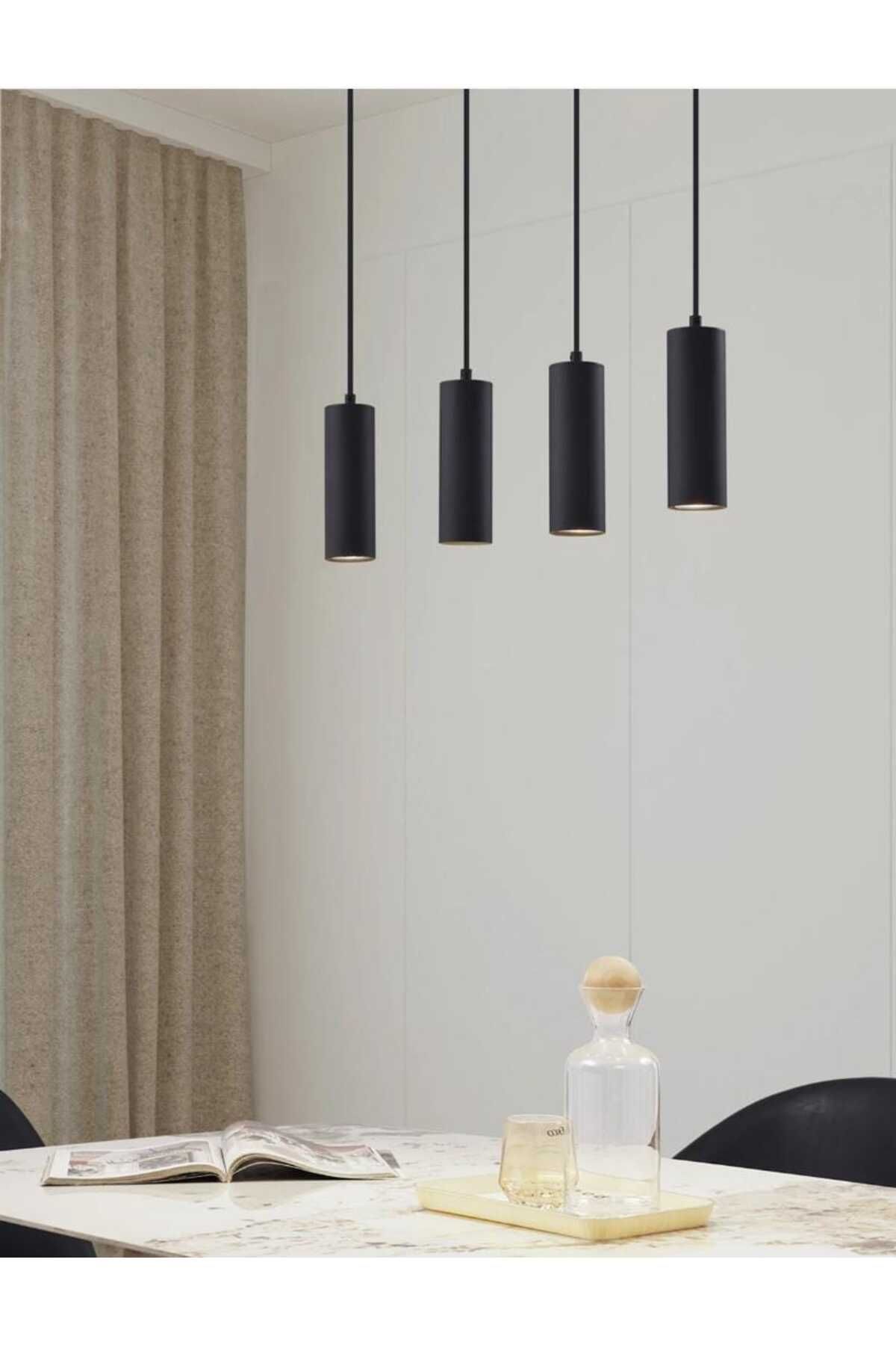 demet habek mylights Mylights dörtlü 4lü sıralı siyah masaüstü tavan sarkıt led spot tasarruflu led ampul mutfak adası ot