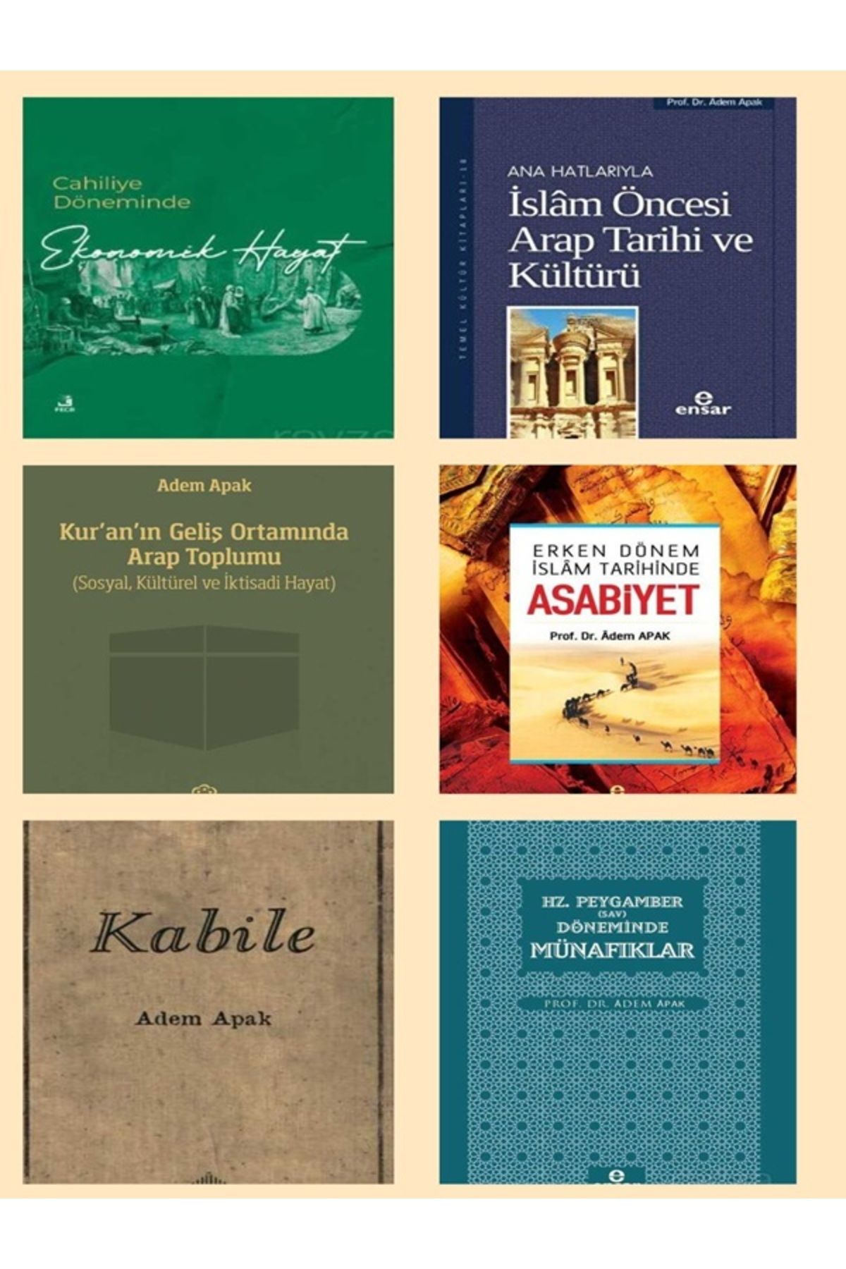 Ravza Yayınları Adem Apak İslam Öncesi Cahiliye Toplumu 6lı Set