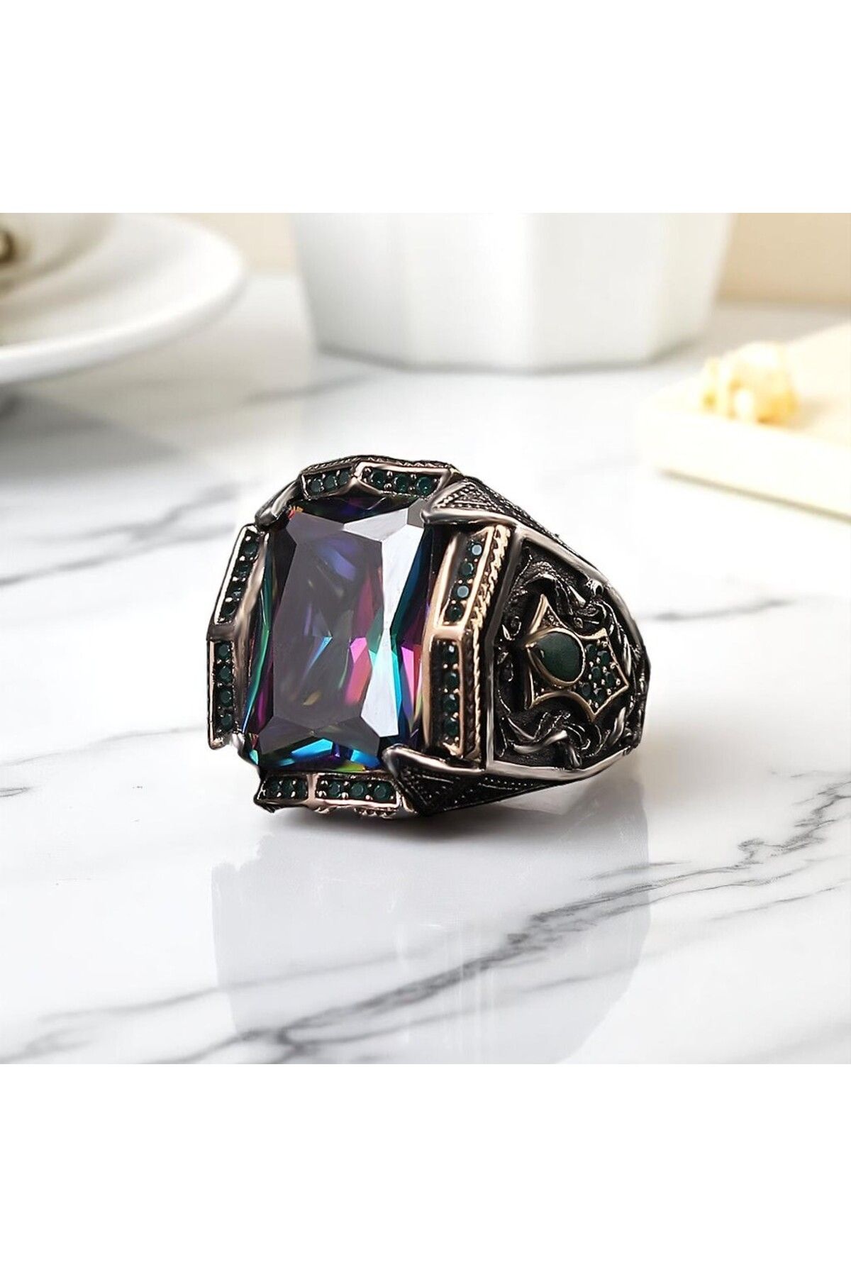 Asteria Jewelry Mistik Topaz Taşlı Gümüş Yüzük
