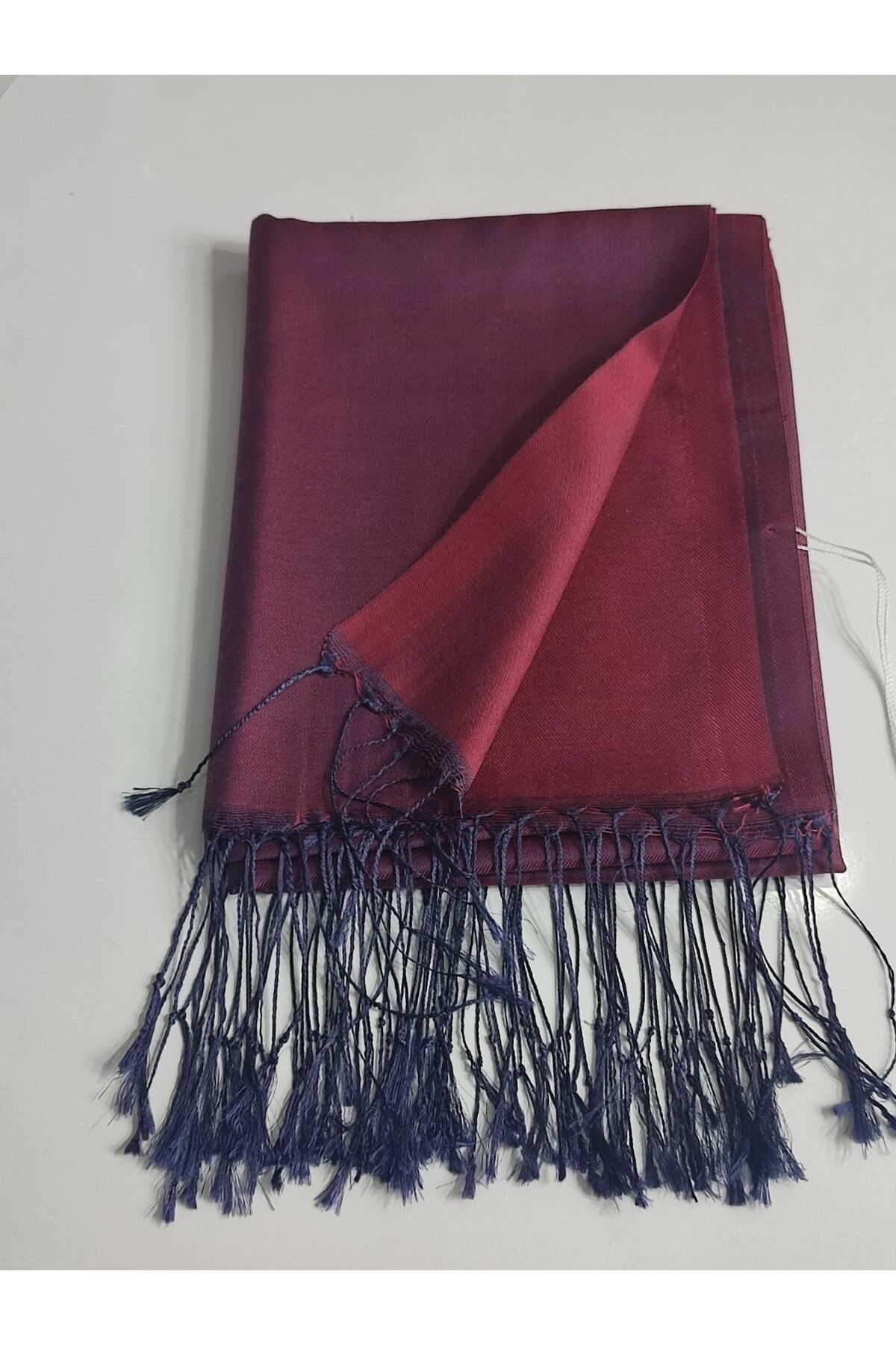 şehri şal MELODİ ŞAL 3472-77 BORDO LACİVERT PÜSKÜL