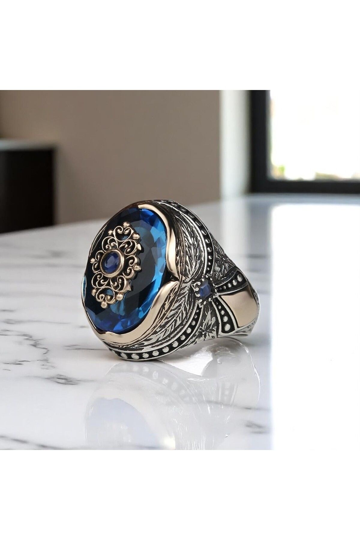 Asteria Jewelry Aquamarine Taşlı Gümüş Yüzük