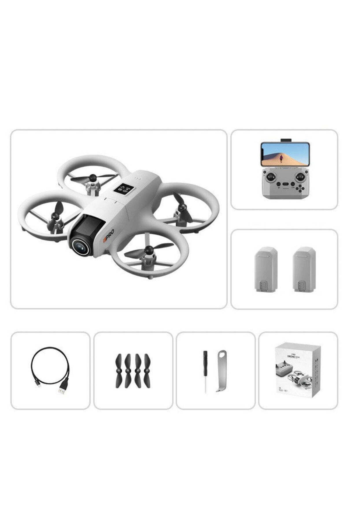 Velixo-Mini dronă cu telecomandă i1 Pro, cameră video WiFi, evitarea obstacolelor, rotație la 360°, 2 baterii 8