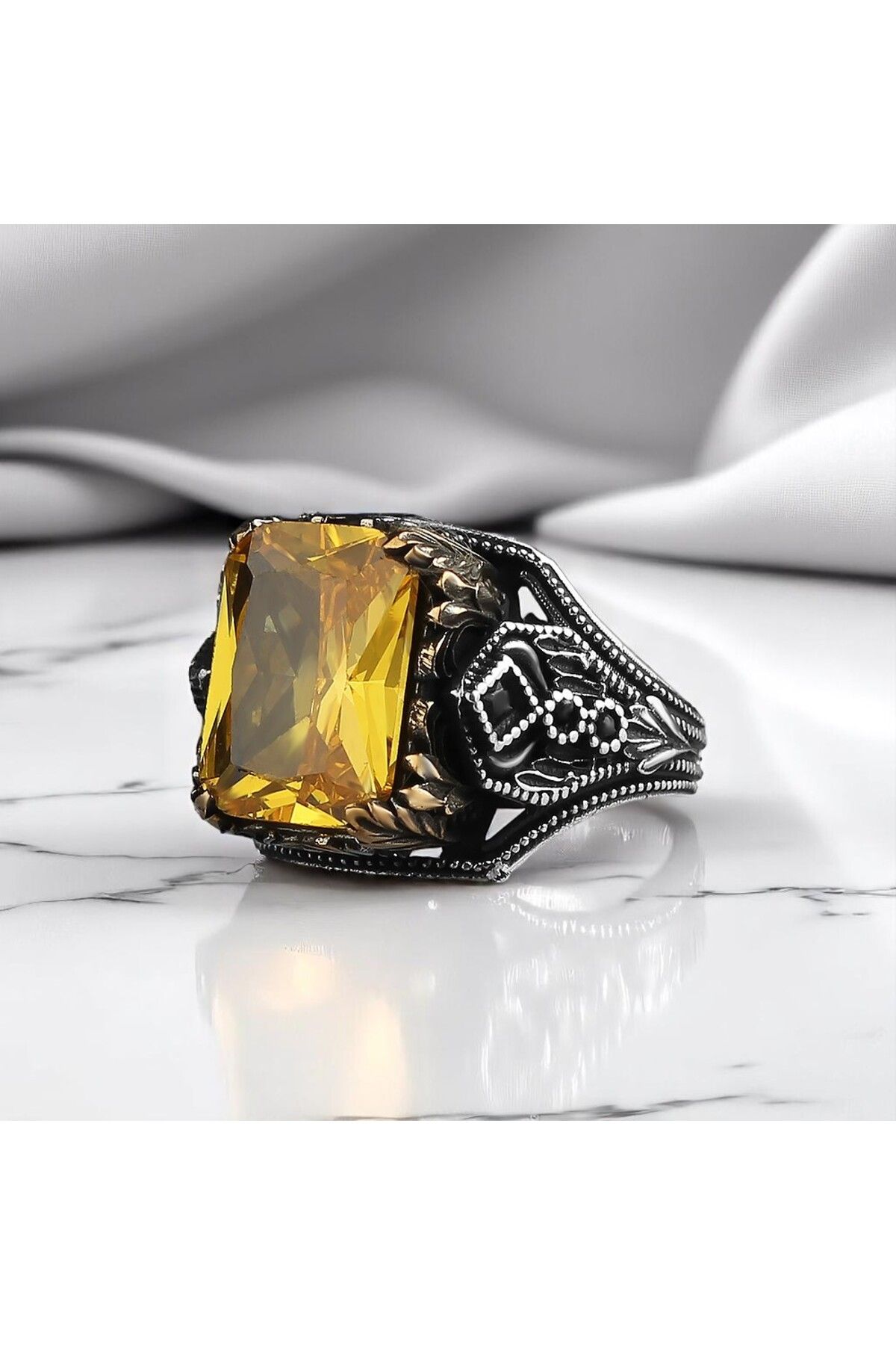 Asteria Jewelry Sitrin Taşlı Gümüş Yüzük
